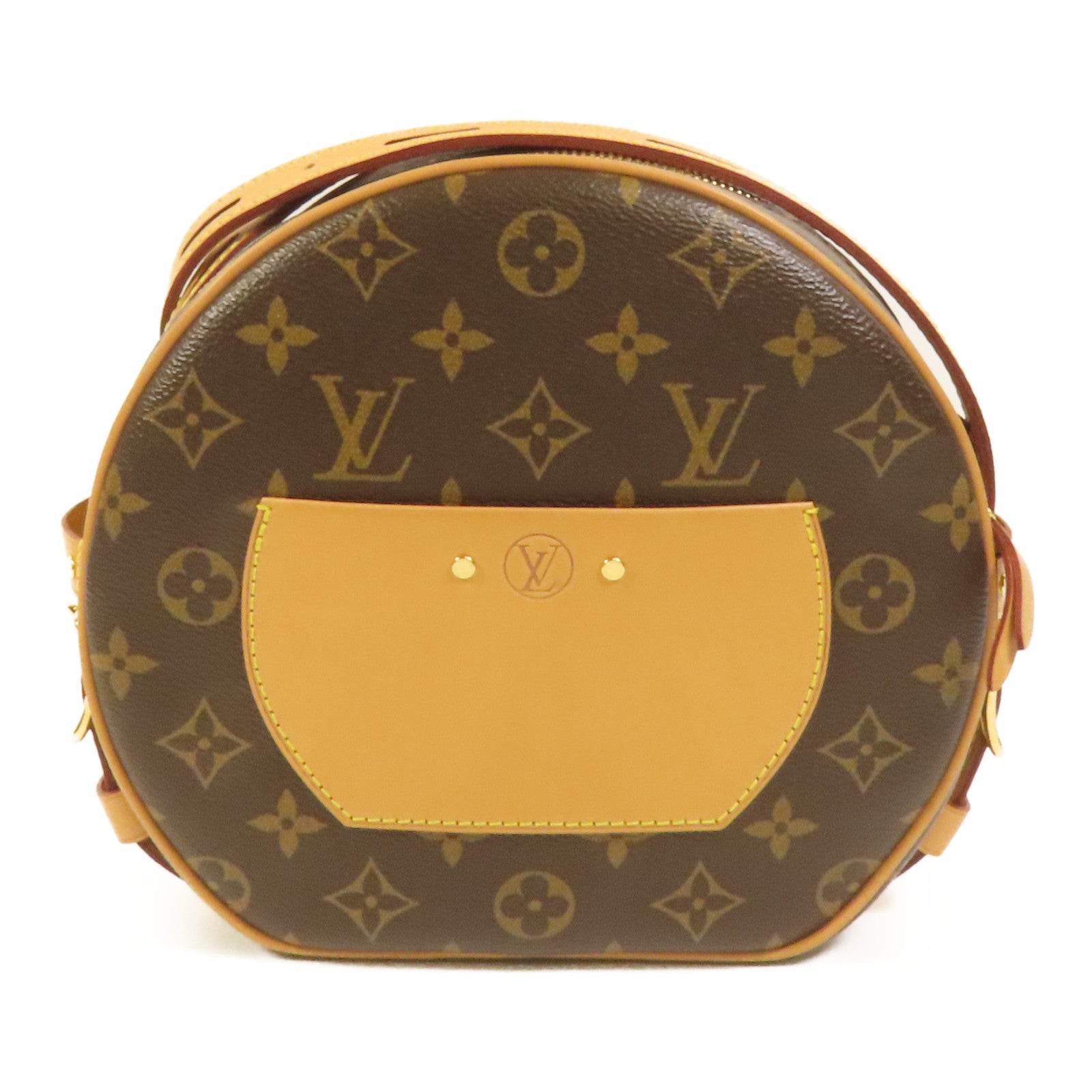 LOUIS VUITTON Monogram Boite Chapeau Souple金扣肩背袋棕色