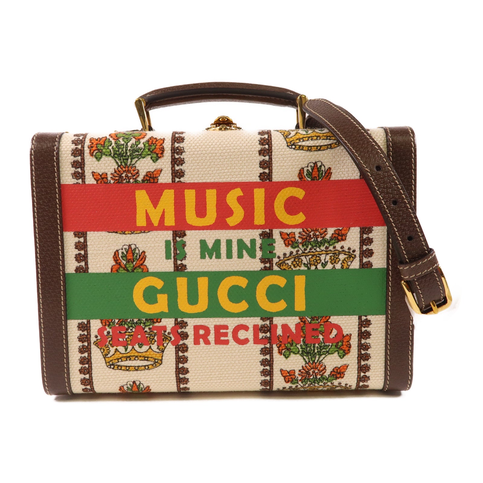 GUCCI 【激減優惠】帆布/皮革Beauty Case金扣手挽肩背兩用袋