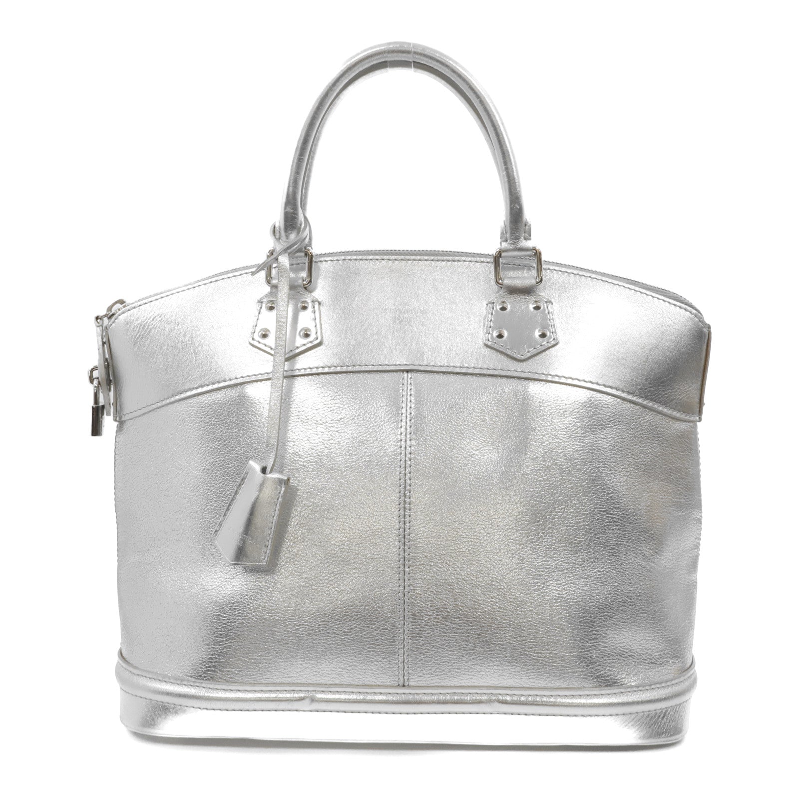 LOUIS VUITTON 皮革Lockit PM銀扣手挽袋