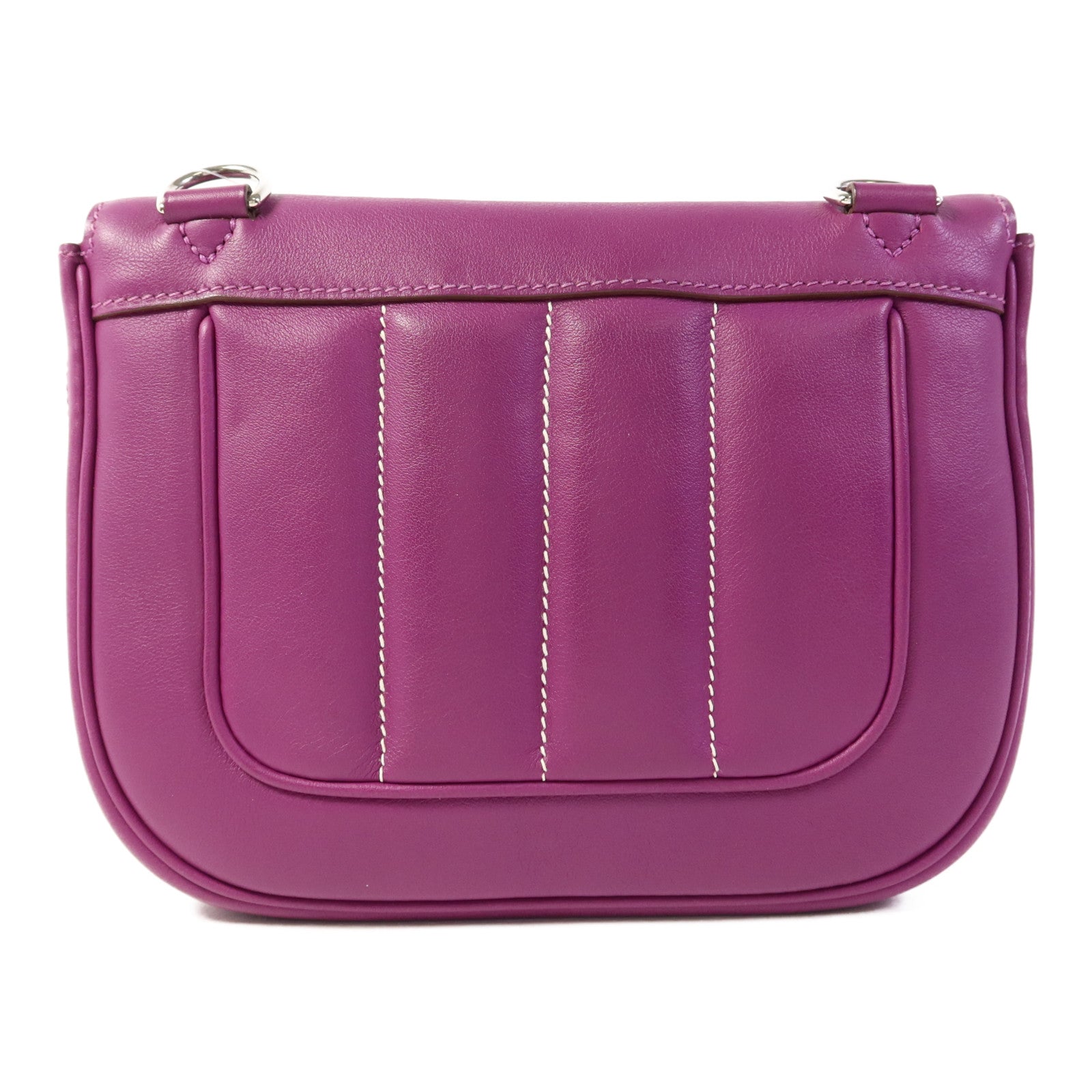 HERMES Swift皮革Berline 21 Mini銀扣肩背袋Anemone