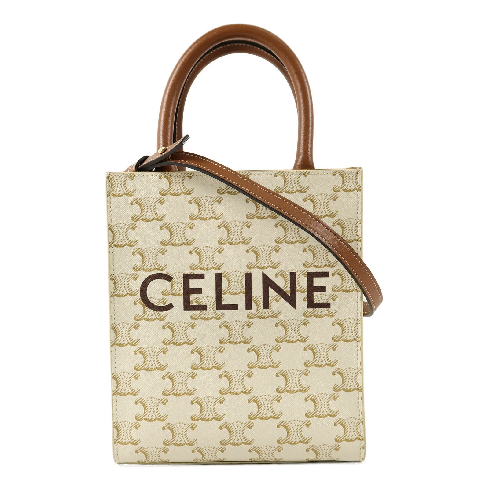 CELINE 塗層帆布Mini Vertical Cabas手挽肩背兩用袋
