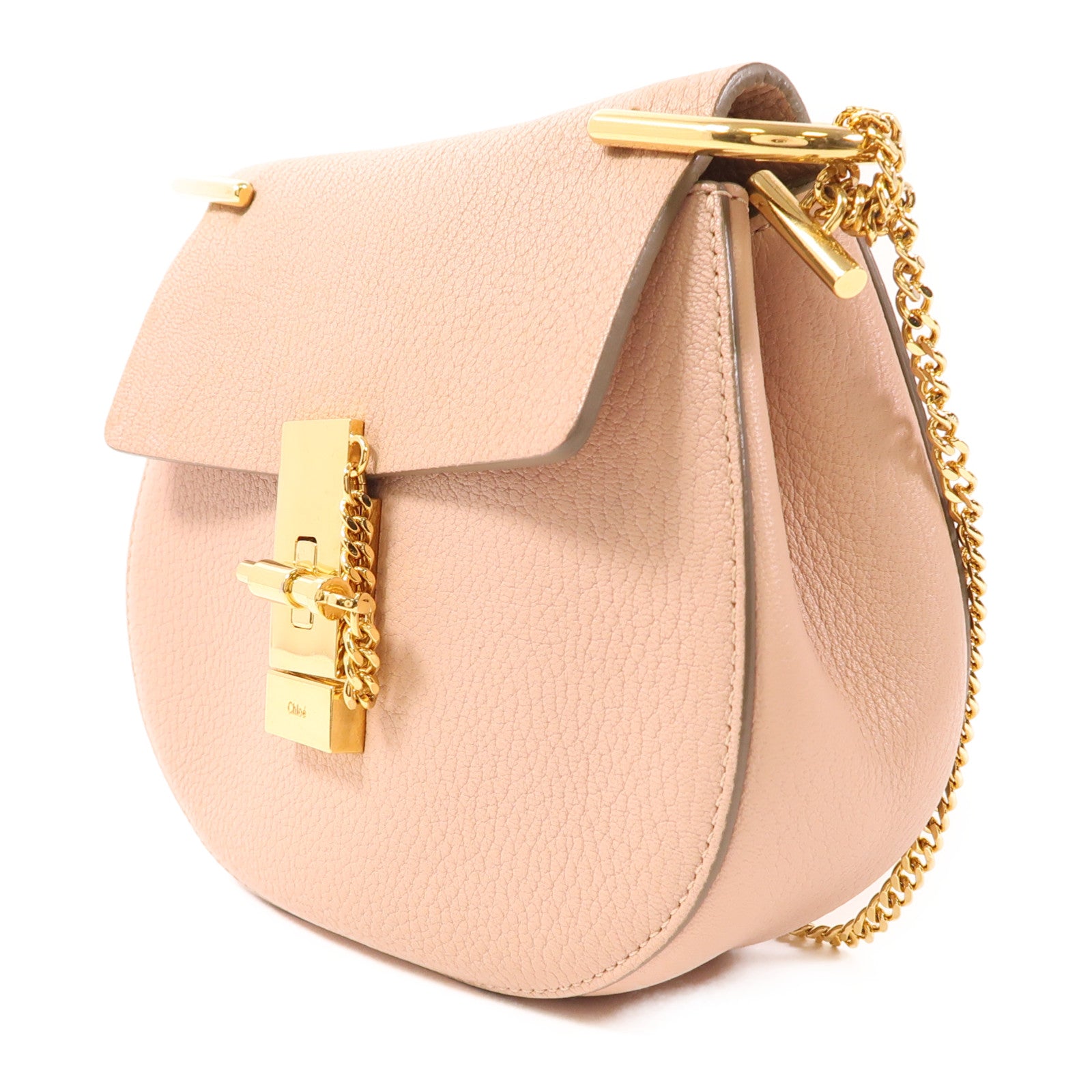 Chloe 牛皮皮革Drew金扣鏈帶肩背袋