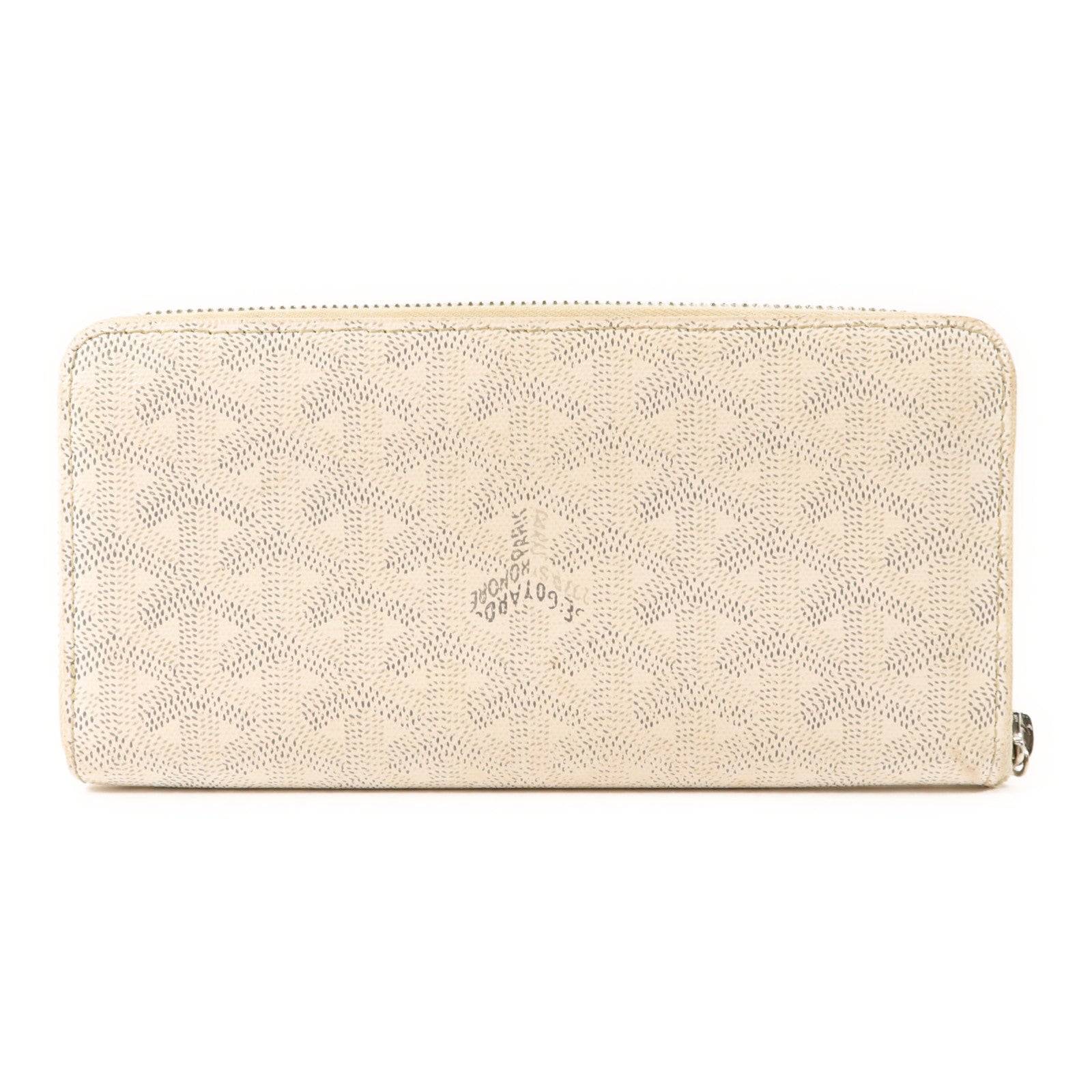 GOYARD 【激減優惠】塗層帆布/牛皮皮革Matignon GM Wallet銀扣拉長鏈錢包