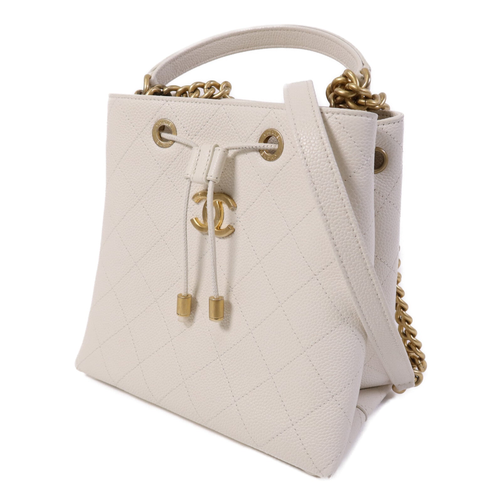 CHANEL 牛皮皮革Chain Shoulder Bag金扣鏈帶肩背袋