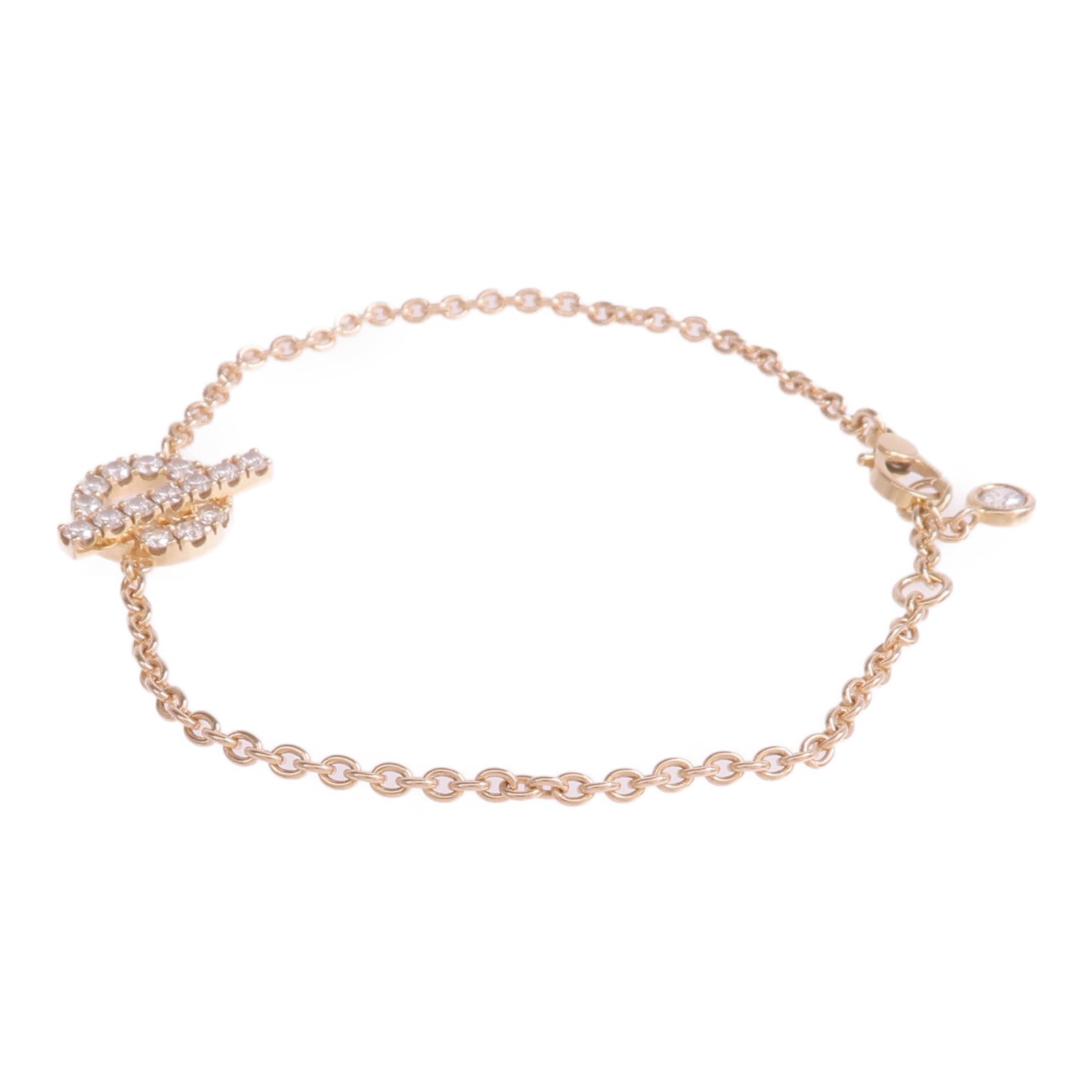 HERMES 18K玫瑰金Finesse Bracelet鑽石手鏈