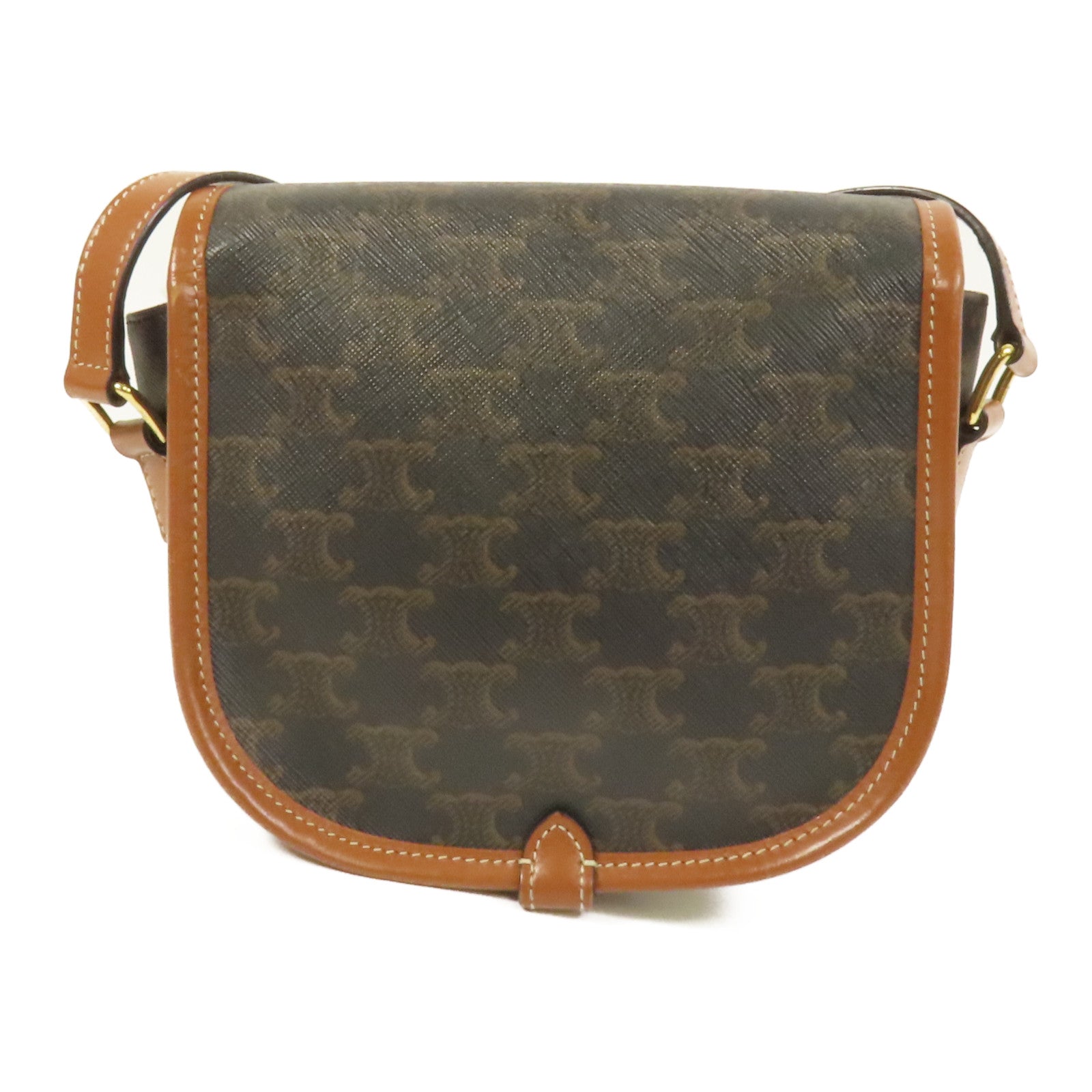 CELINE 塗層帆布Folco金扣肩背袋