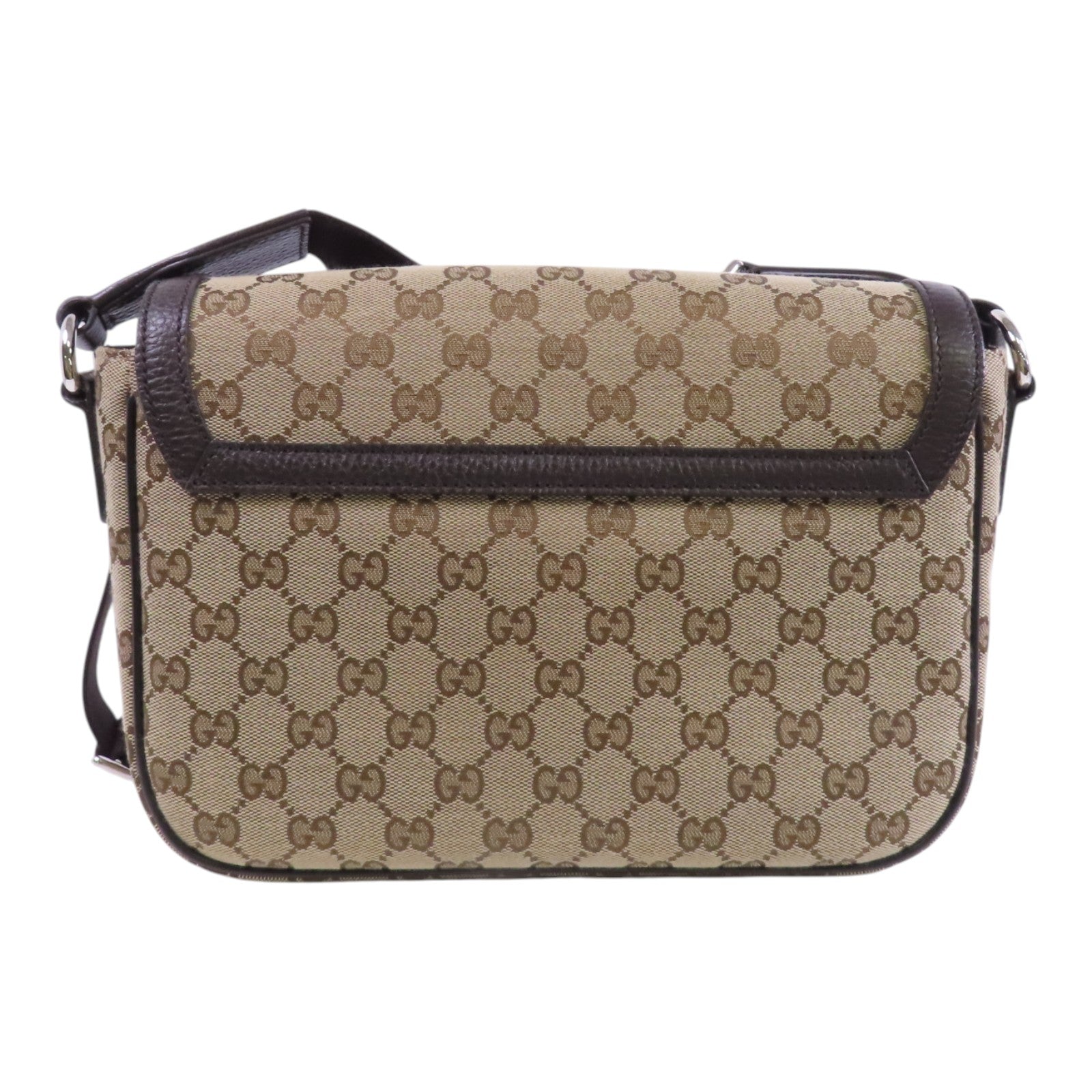 GUCCI GG帆布Shoulder Bag銀扣肩背袋