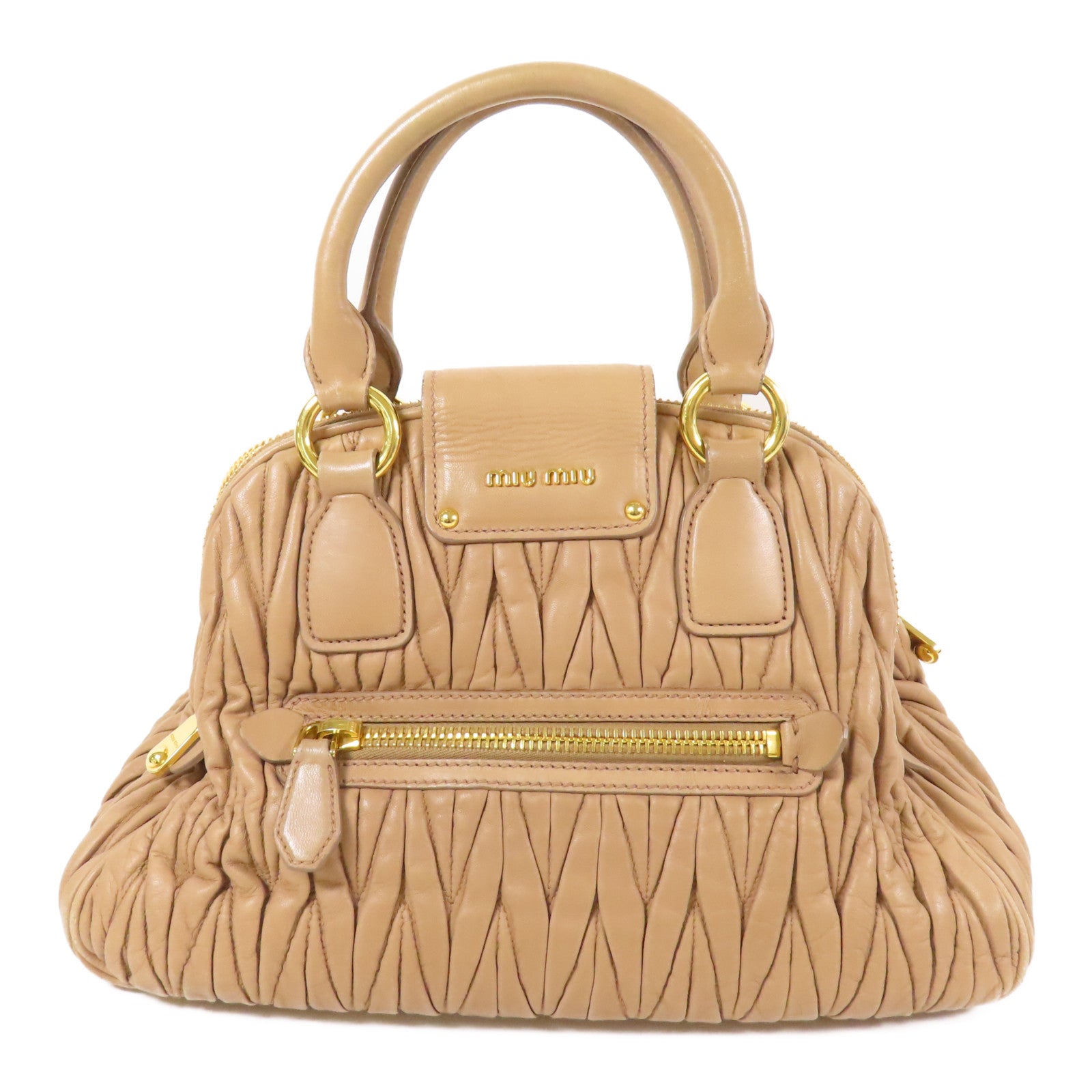 Miu Miu 【激減優惠】羊皮皮革Handbag金扣手挽袋