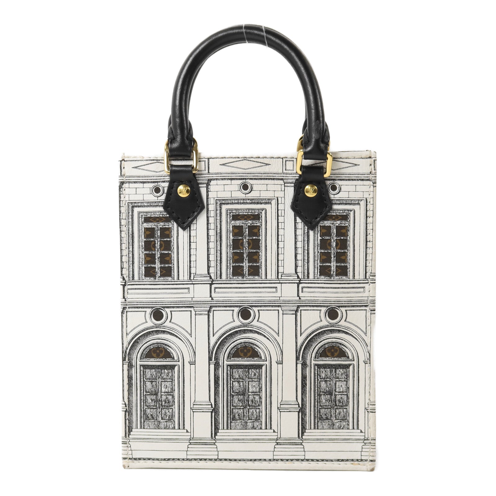 LOUIS VUITTON Monogram牛皮皮革Petite Sac Plat Fornasetti肩背袋