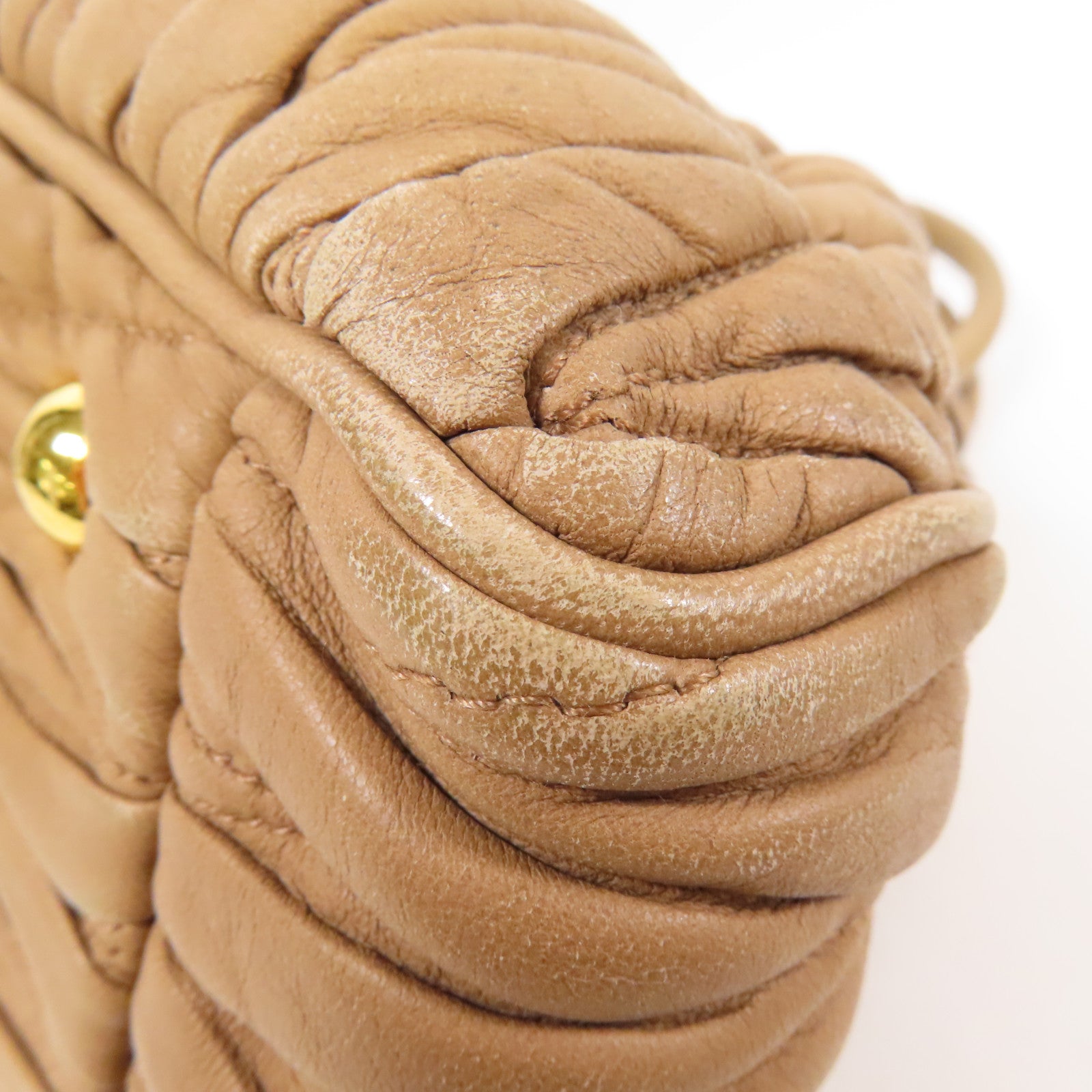 Miu Miu 羊皮皮革Handbag金扣手挽袋