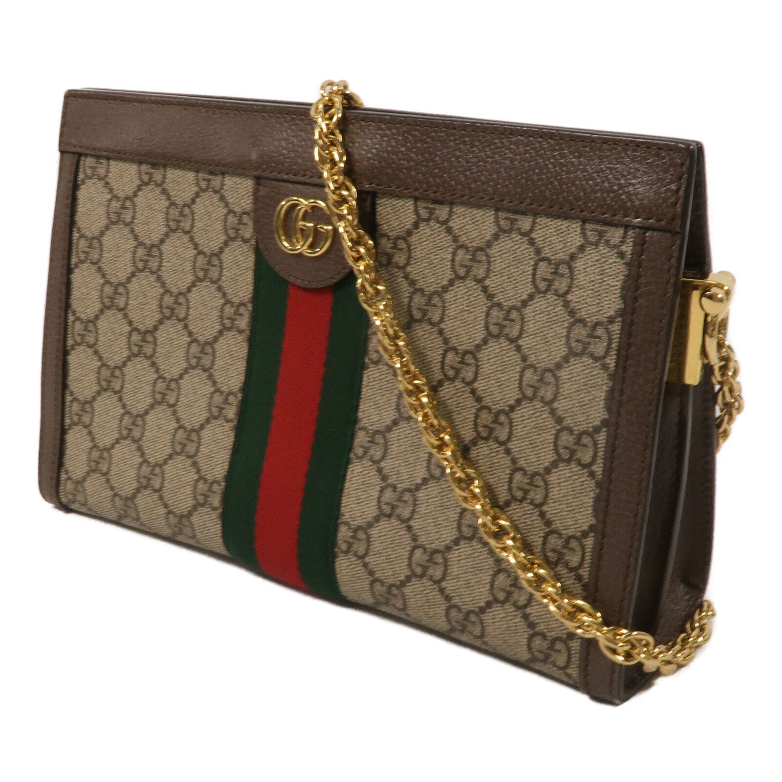 GUCCI 塗層帆布Ophidia GG鏈帶肩背袋