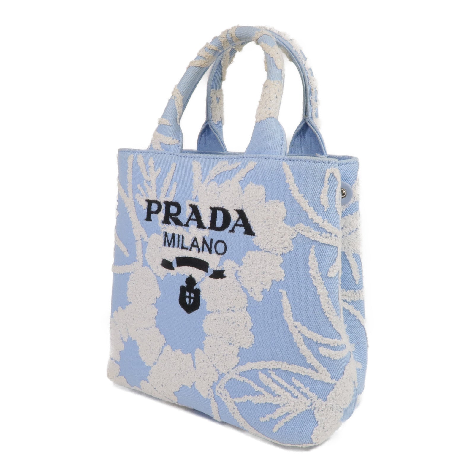 PRADA 帆布Drill Tote銀扣手挽肩背兩用袋