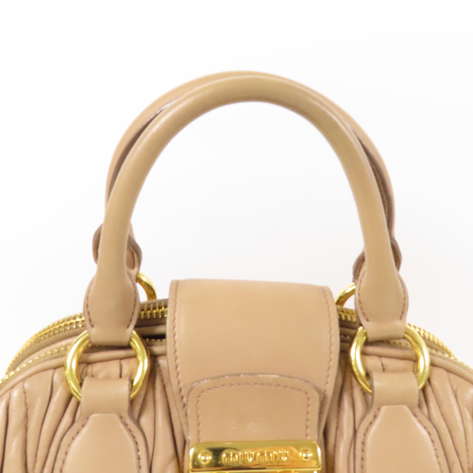 Miu Miu 羊皮皮革Handbag金扣手挽袋