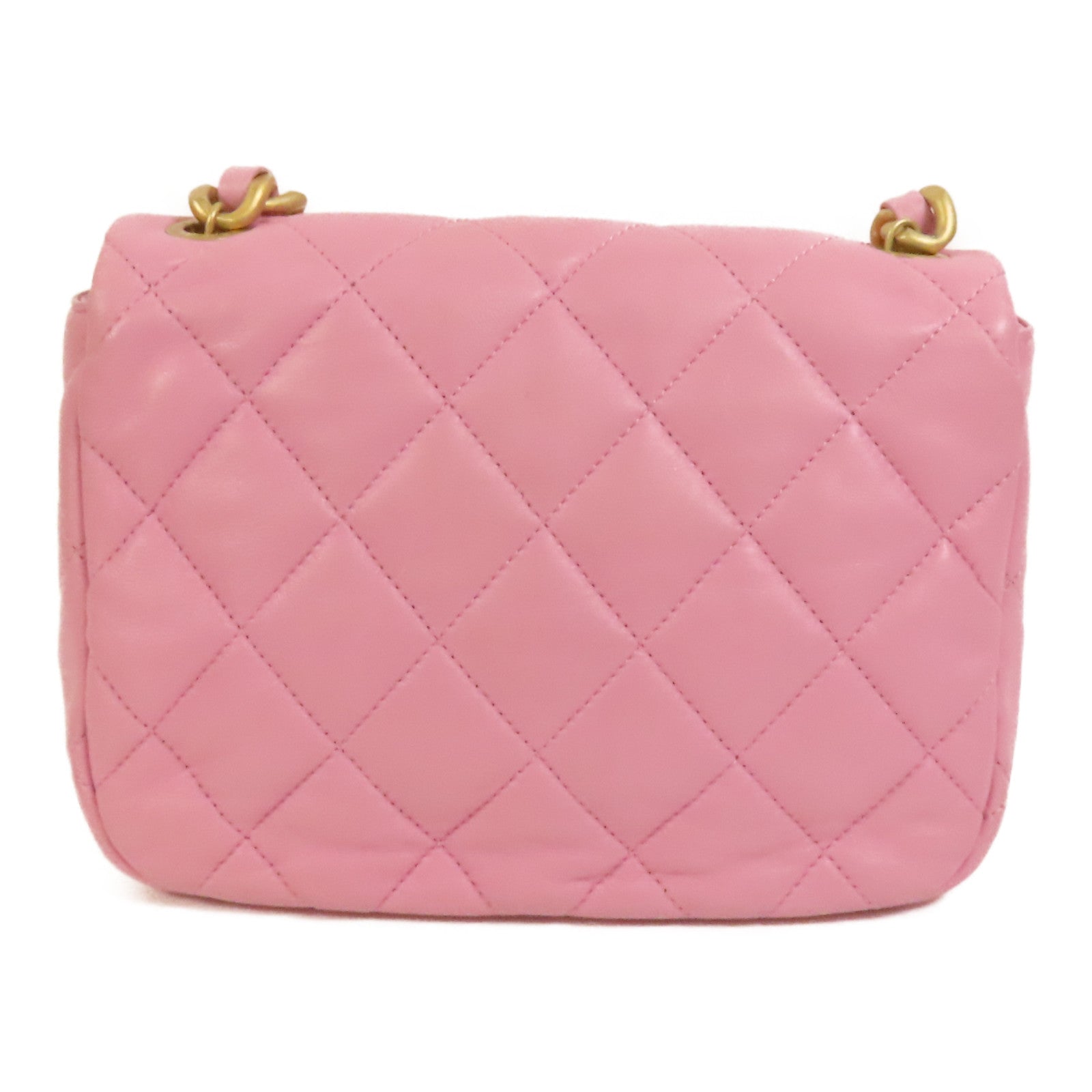 CHANEL 羊皮皮革Chain Shoulder金扣鏈帶肩背袋