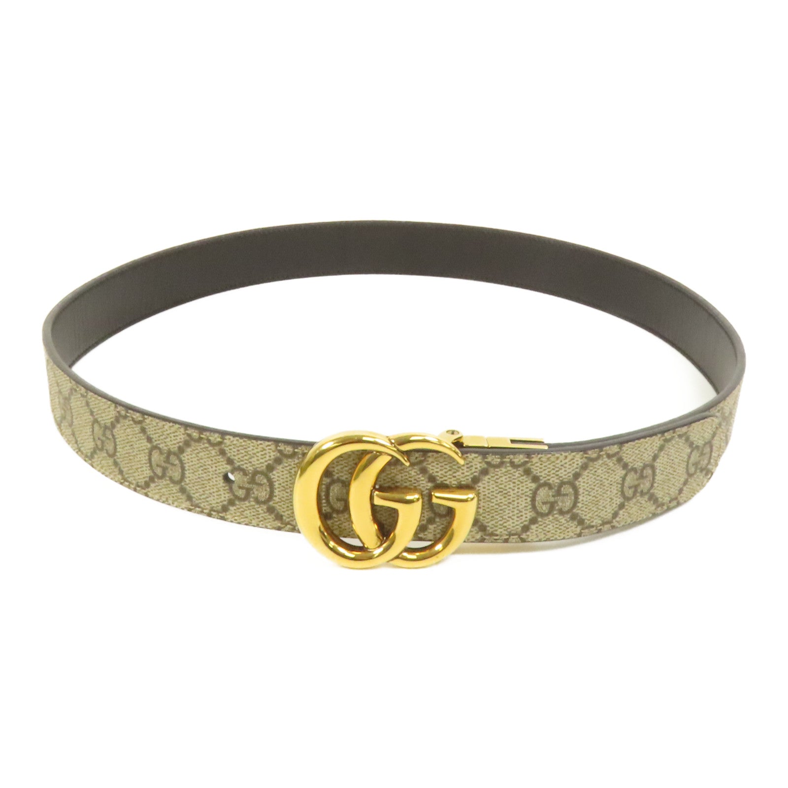 GUCCI 塗層帆布Belt 85cm金扣皮帶