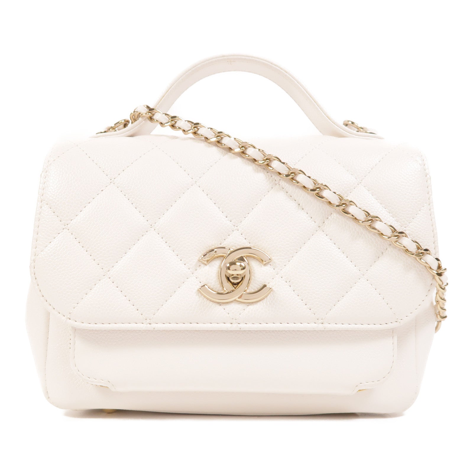 CHANEL 牛皮皮革Business Affinity Small金扣手挽肩背兩用袋