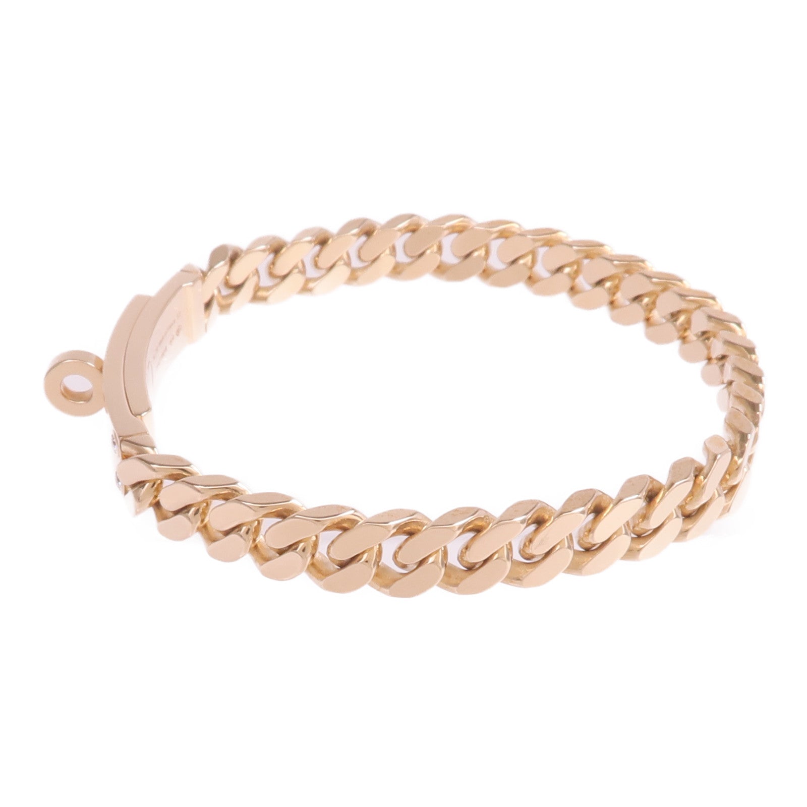 HERMES 18K玫瑰金Kelly Gourmette Bracelet鑽石手鏈