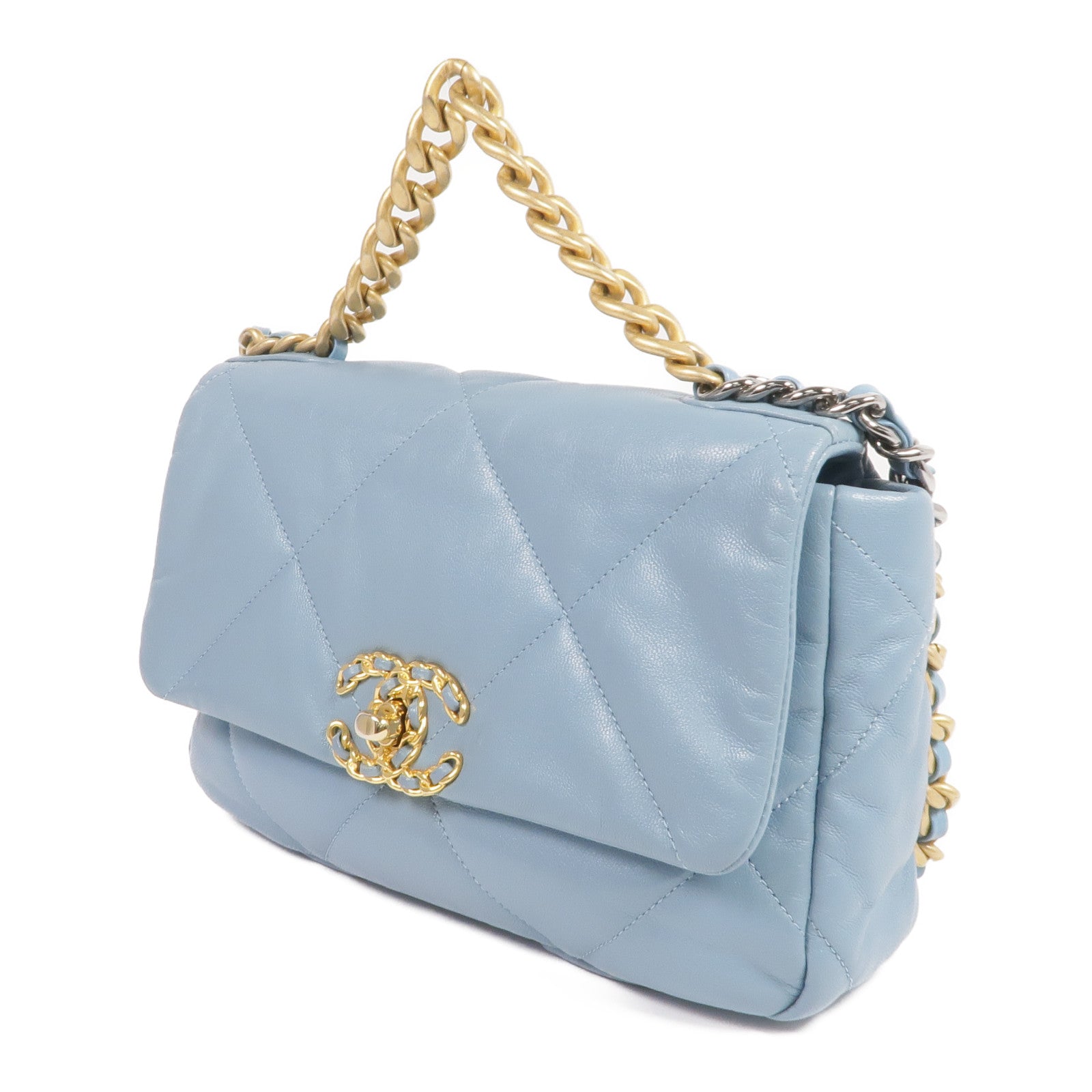 CHANEL 羊皮皮革C19 Small手挽肩背兩用袋