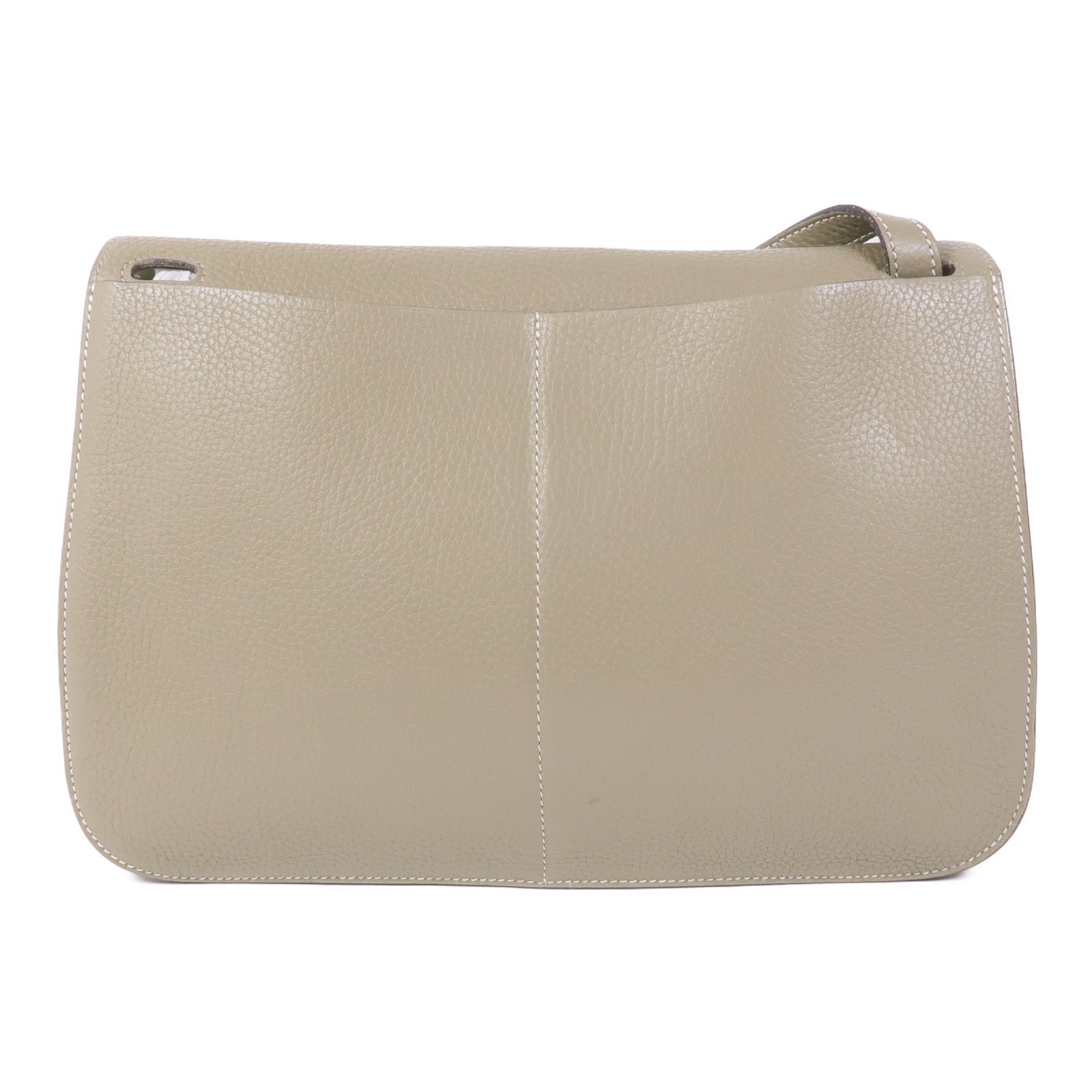 HERMES Clemence皮革Halzan 31銀扣手挽肩背兩用袋Sauge