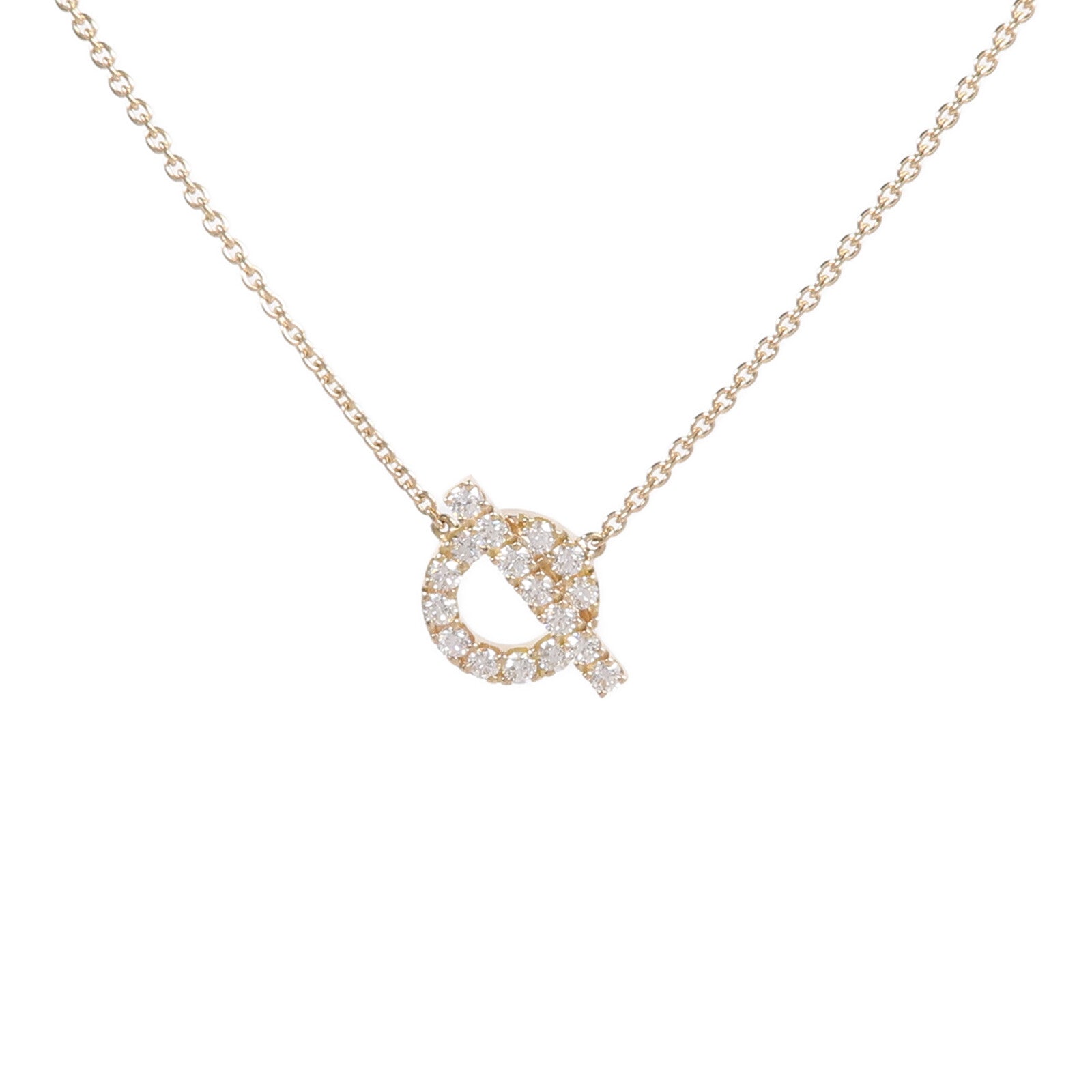 HERMES 18K玫瑰金Finesse Pendant鑽石項鍊