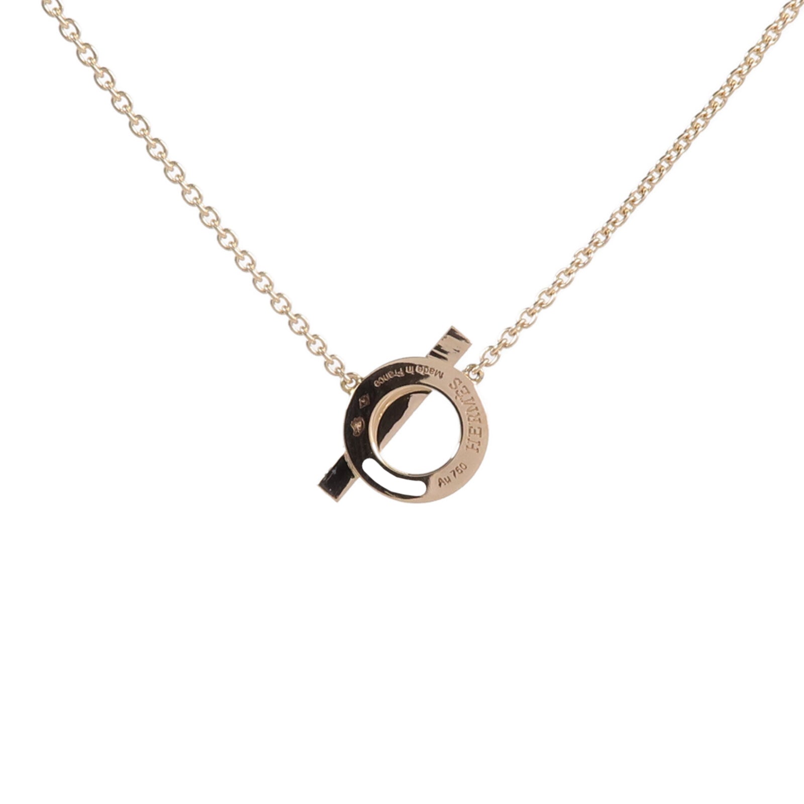 HERMES 18K玫瑰金Finesse Pendant鑽石項鍊
