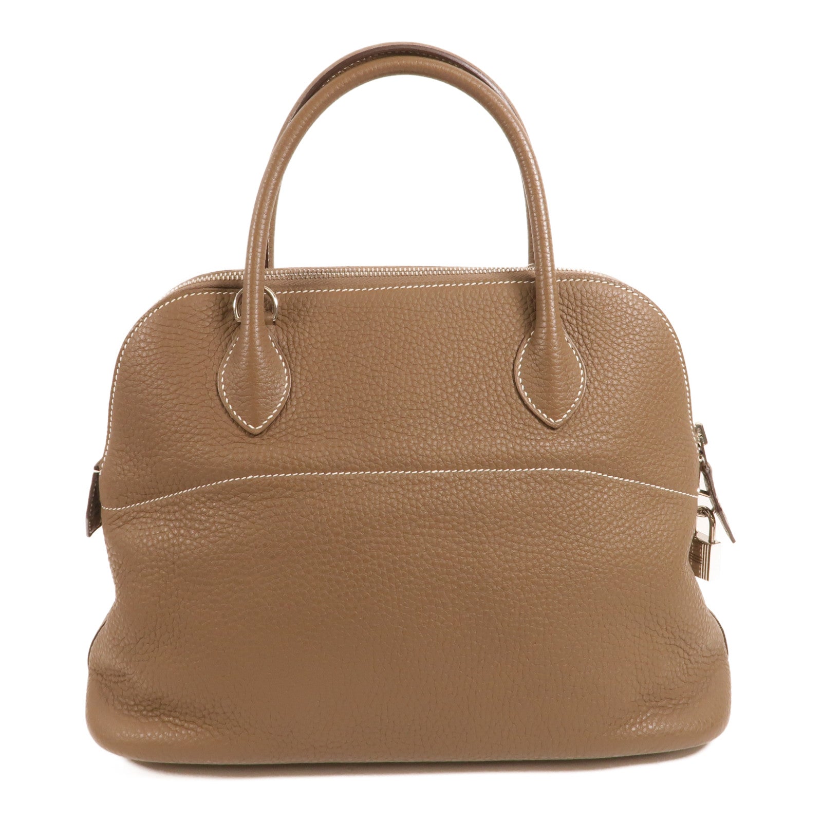 HERMES Clemence皮革Bolide 31手挽肩背兩用袋Etoupe