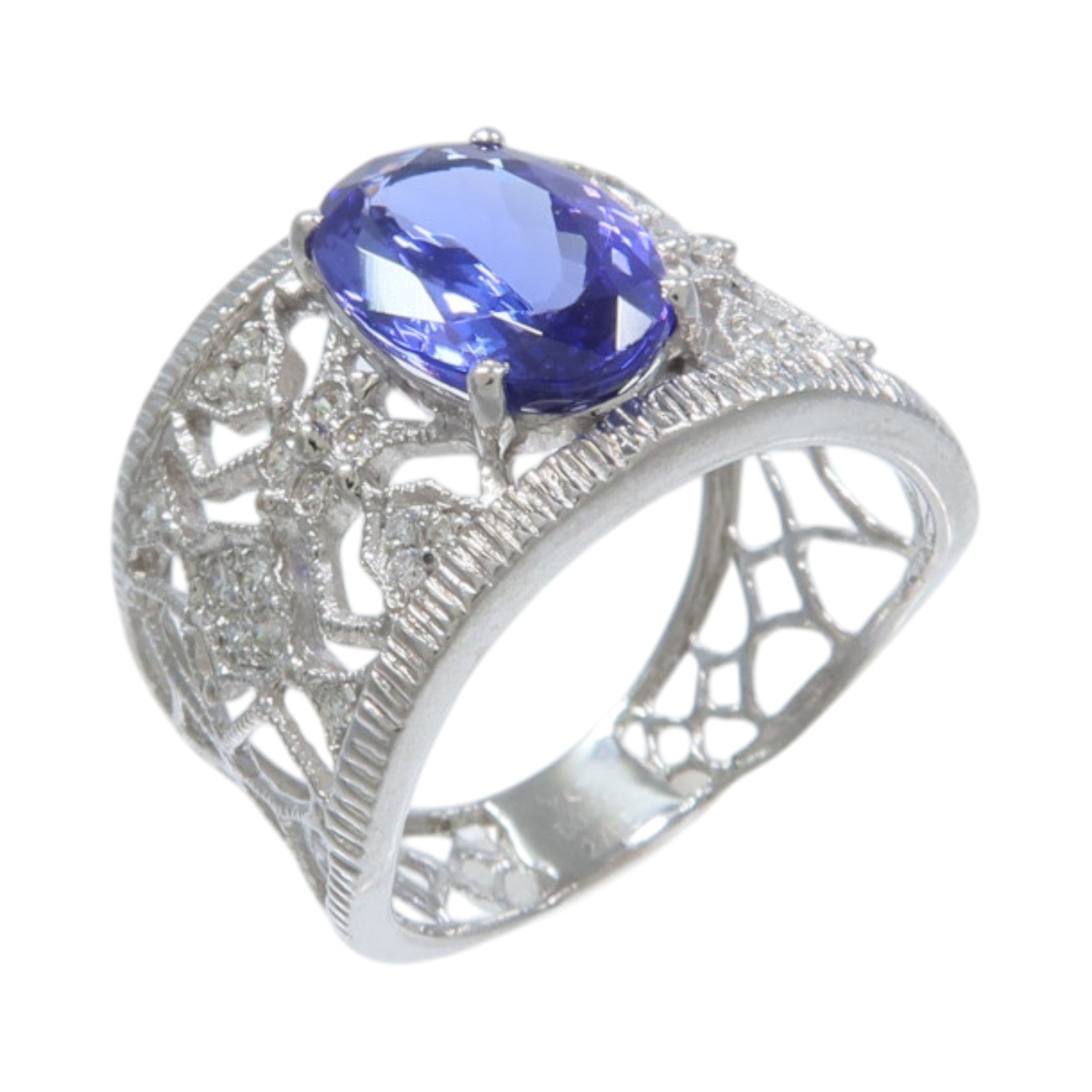 JEWELRY 18K白金Tanzanite Diamond Ring坦桑石/鑽石戒指
