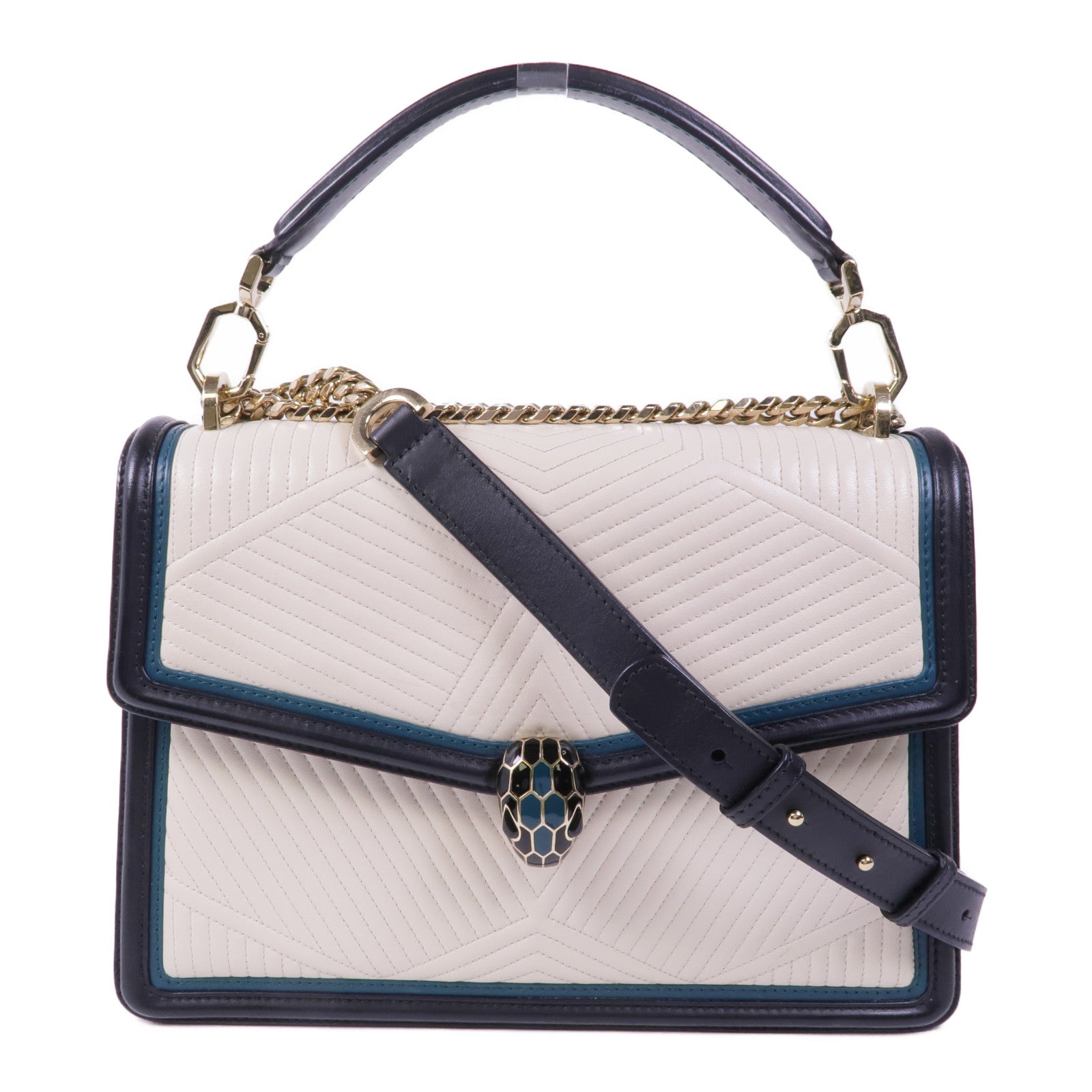 BVLGARI 皮革Serpenti Forever Bag金扣鏈帶肩背袋