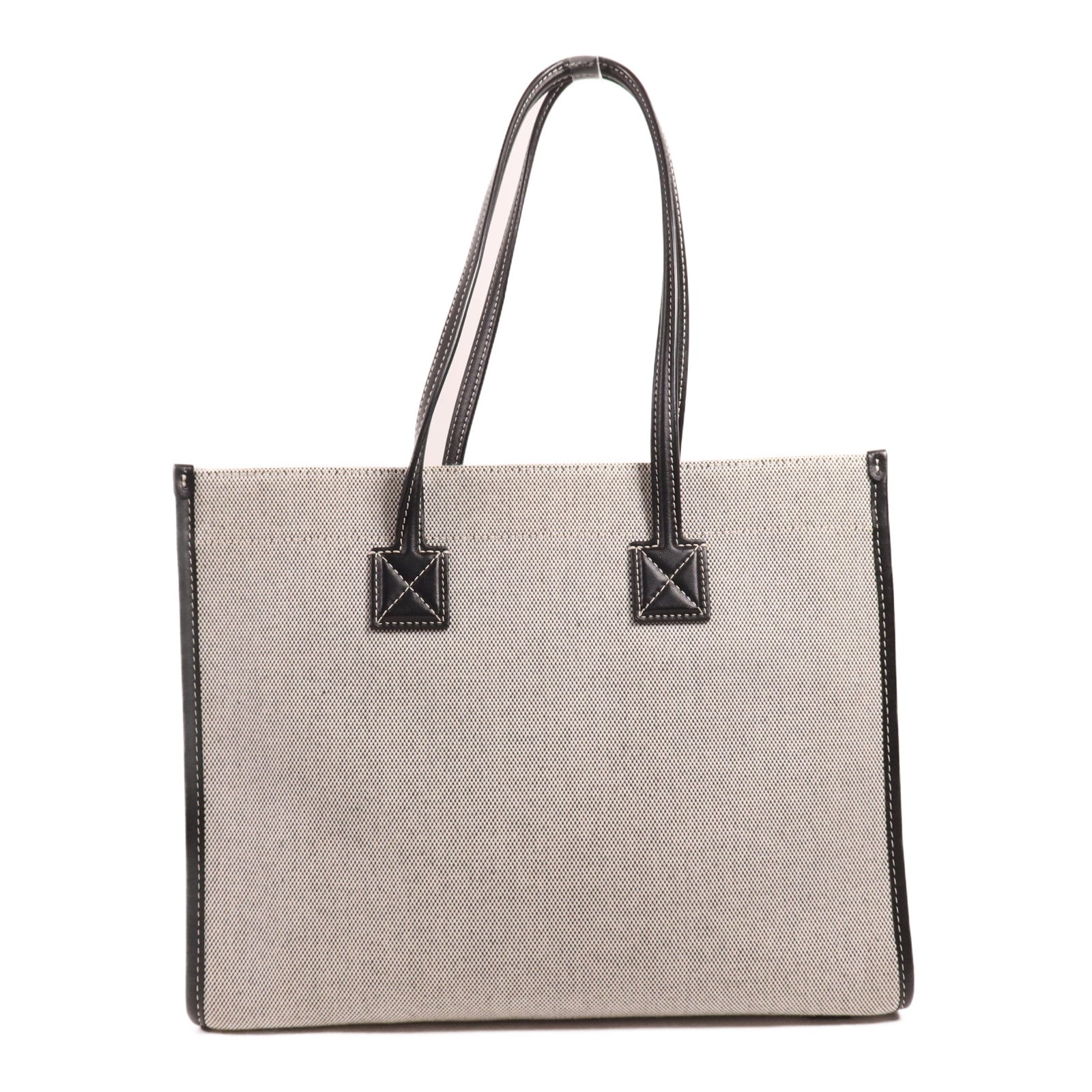 BURBERRY 帆布/皮革Freya Tote金扣肩背袋