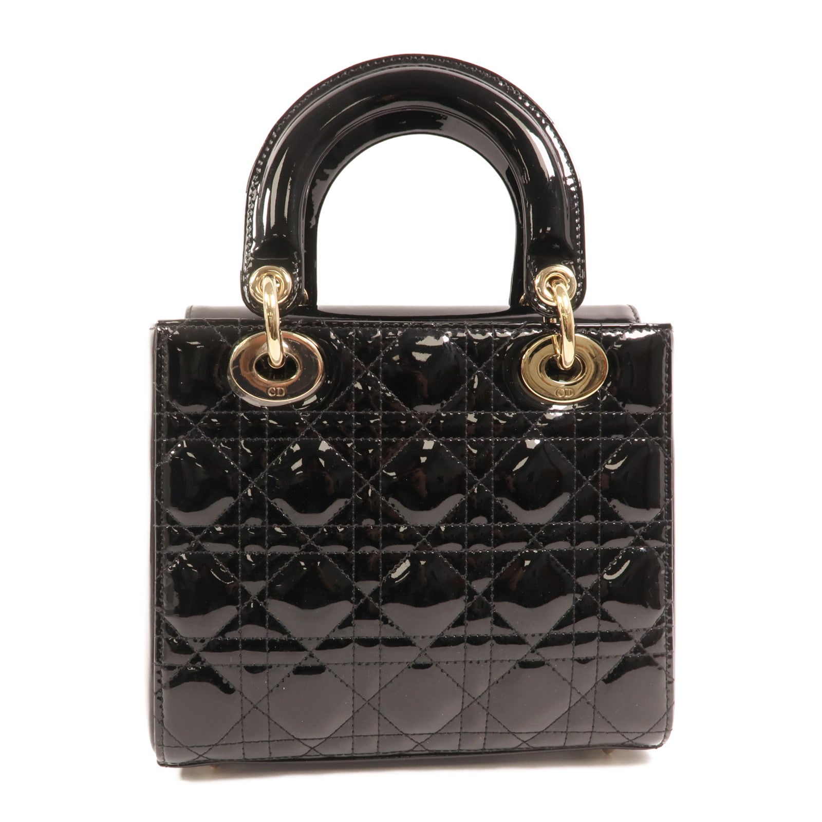 Dior 漆皮皮革Lady Dior Small金扣手挽袋