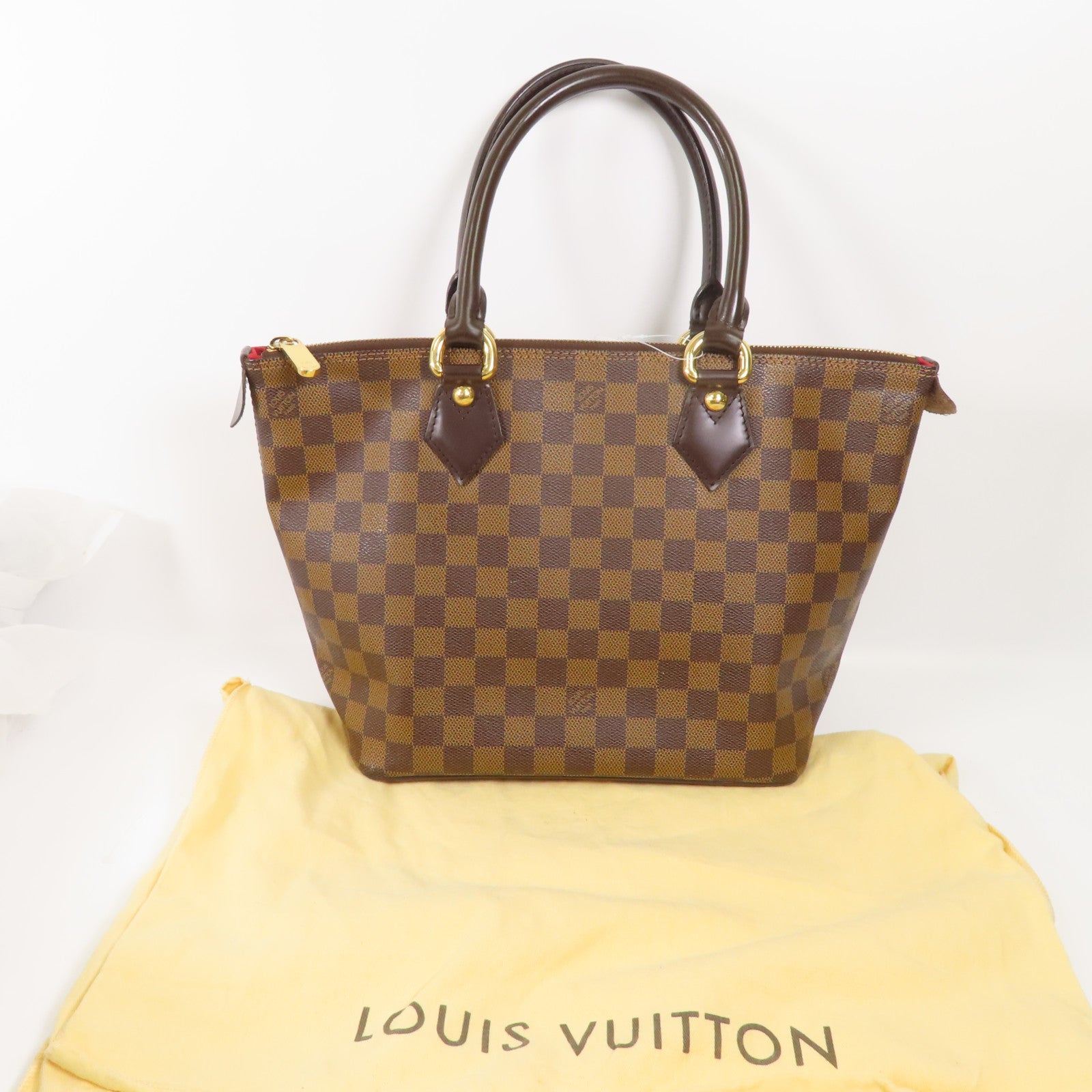 LOUIS VUITTON Damier Saleya PM金扣肩背袋