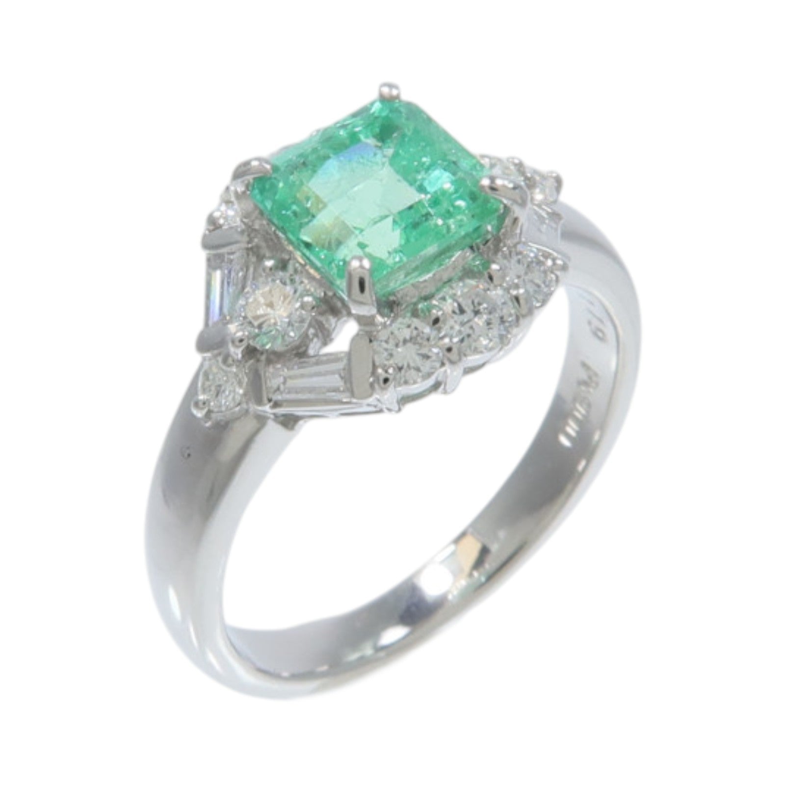 JEWELRY PT900鉑金Emerald Diamond Ring綠寶石/鑽石戒指