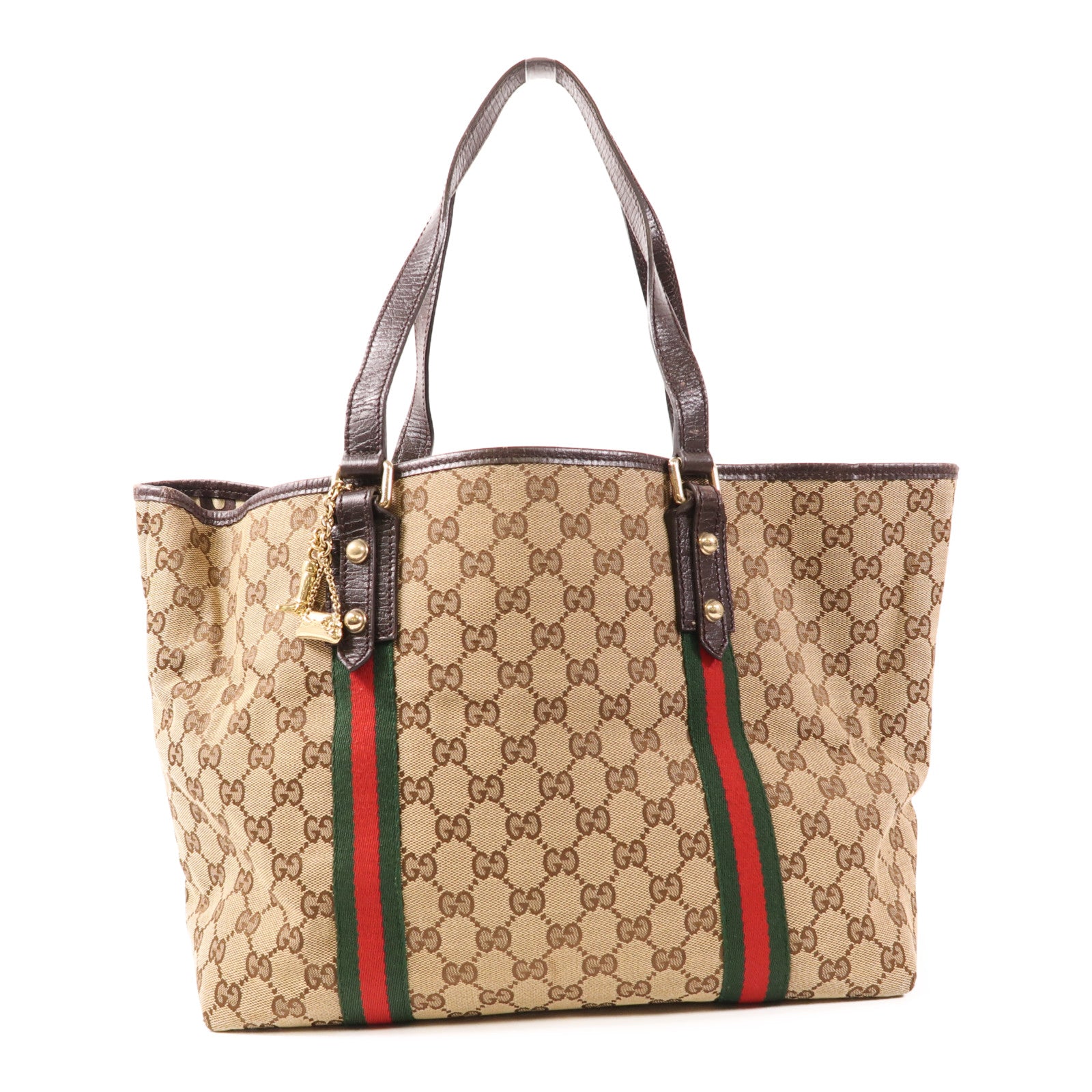 GUCCI 帆布Sherry Line金扣肩背袋
