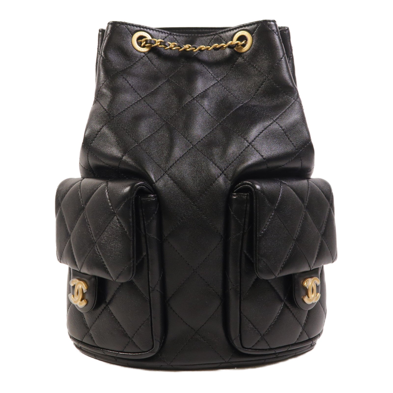 CHANEL 羊皮皮革25C Backpack金扣背包