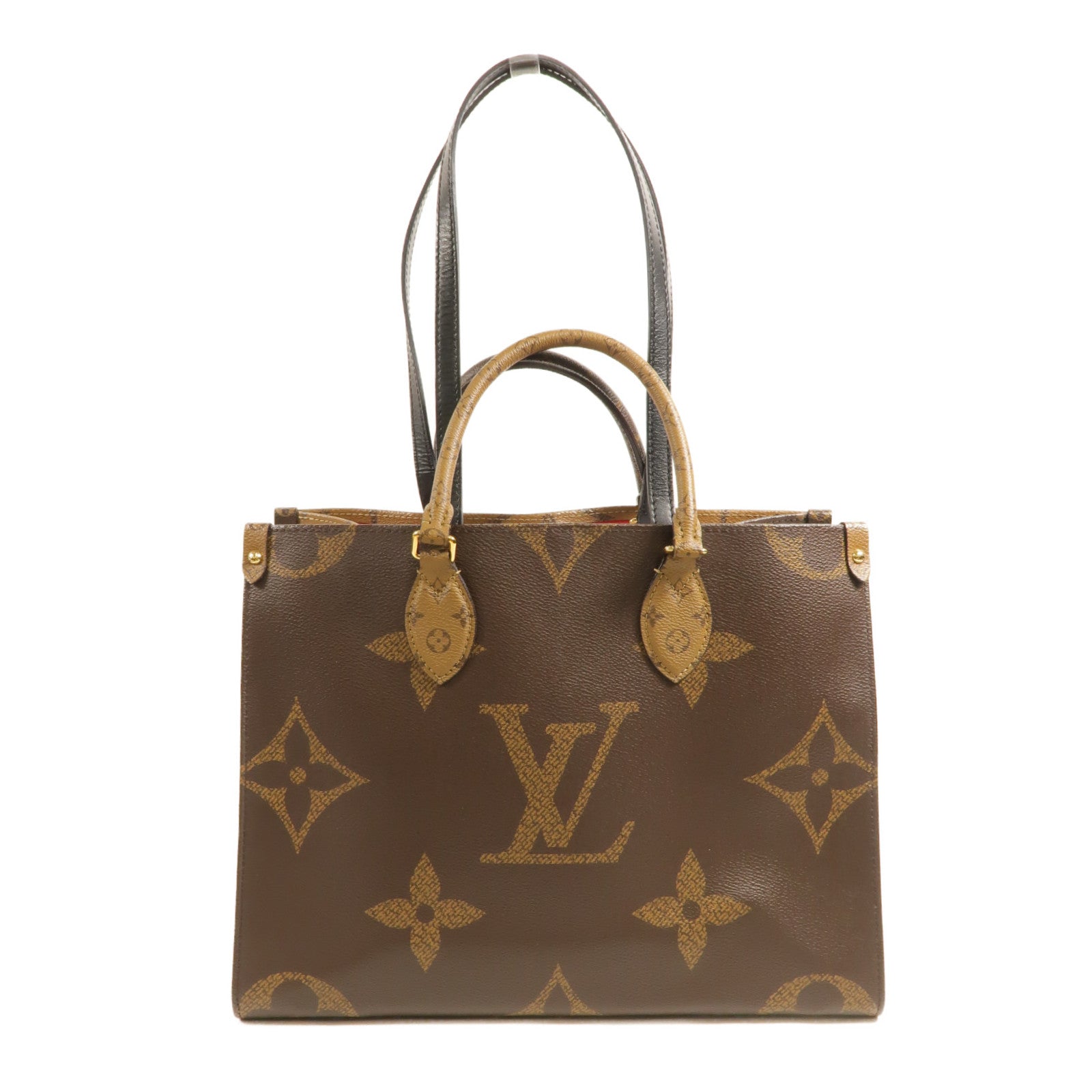 LOUIS VUITTON Monogram Giant On The Go MM金扣手挽肩背兩用袋