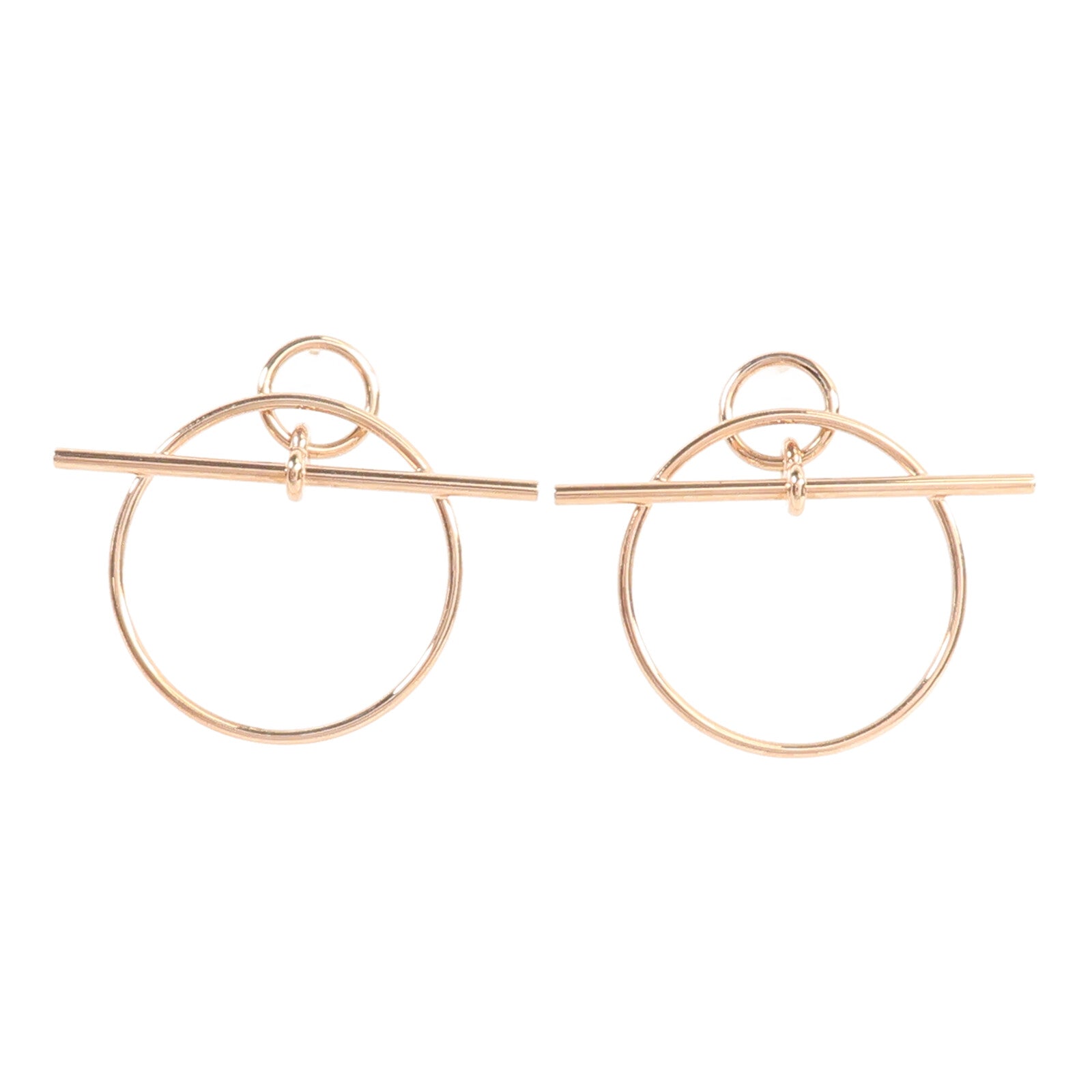 HERMES 18K玫瑰金Loop Earrings耳環