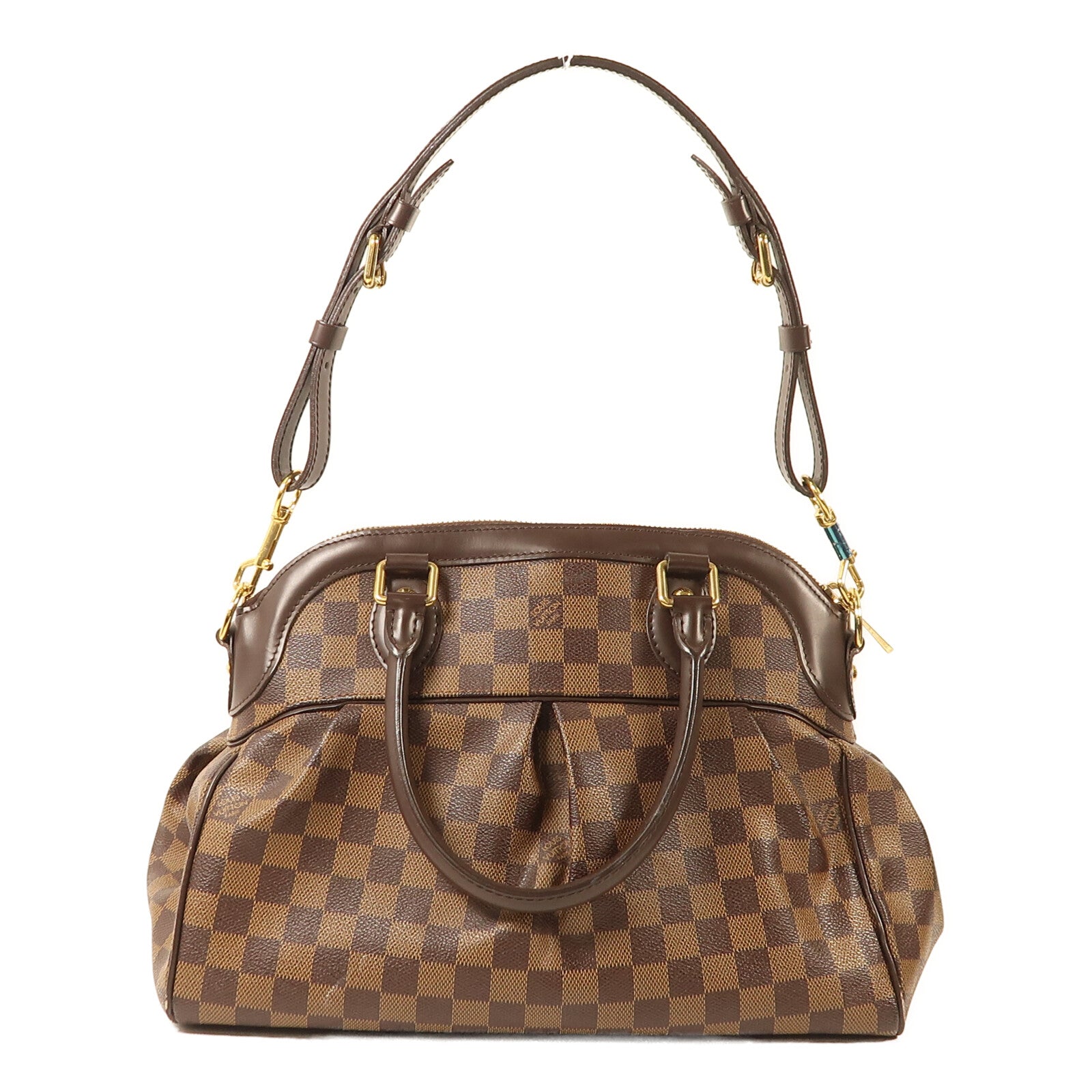 LOUIS VUITTON 【激減優惠】Damier Trevi PM金扣手挽肩背兩用袋