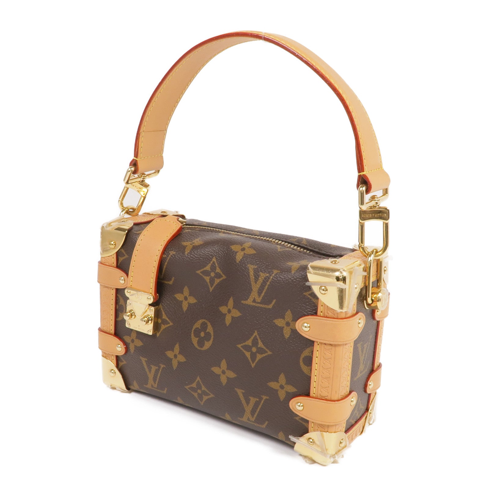 LOUIS VUITTON Monogram Side Trunk PM金扣手挽肩背兩用袋