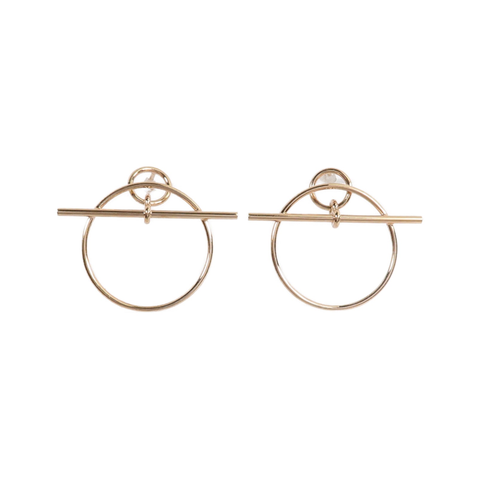 HERMES 18K玫瑰金Loop Earrings耳環