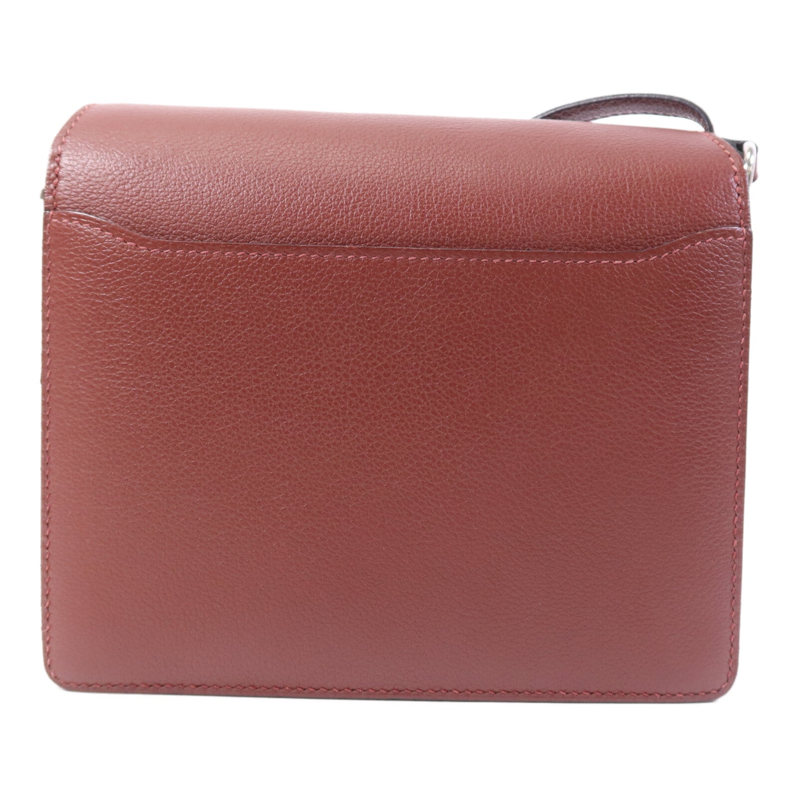 HERMES Evercolor/Chevre皮革Roulis Mini銀扣肩背袋Rouge H