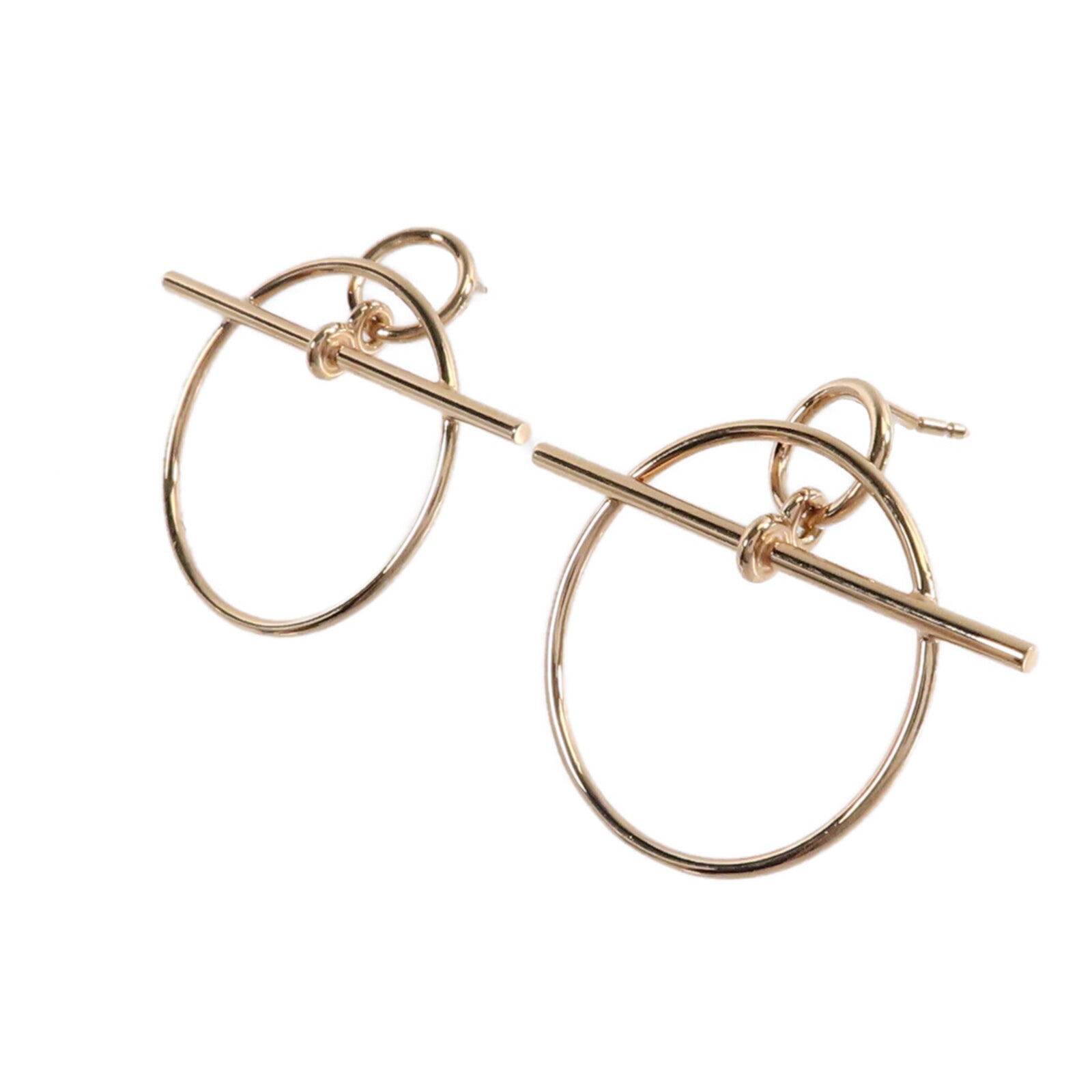 HERMES 18K玫瑰金Loop Earrings耳環