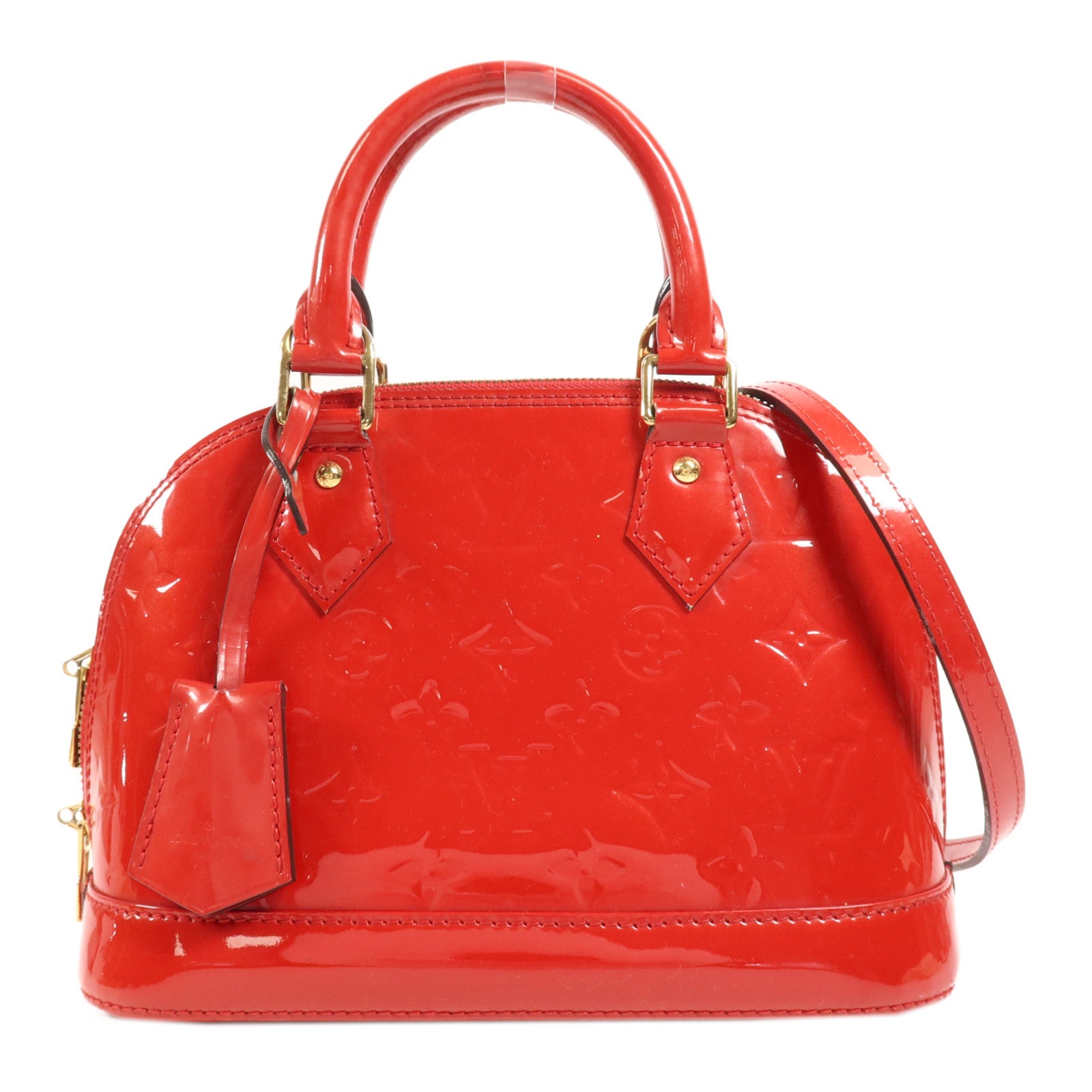 LOUIS VUITTON Monogram Vernis Alma BB金扣手挽肩背兩用袋