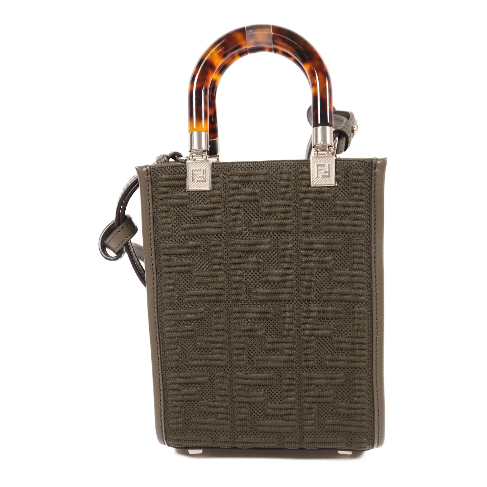 FENDI 【激減優惠】針織布料Sunshin銀扣手挽肩背兩用袋