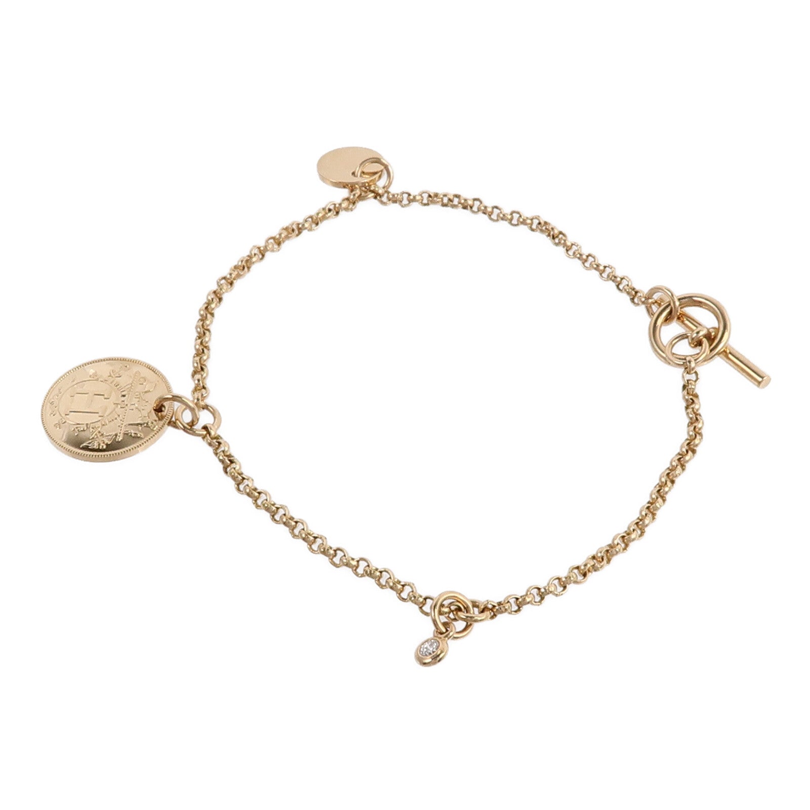 HERMES 18K玫瑰金Ex-Libris Bracelet鑽石手鏈