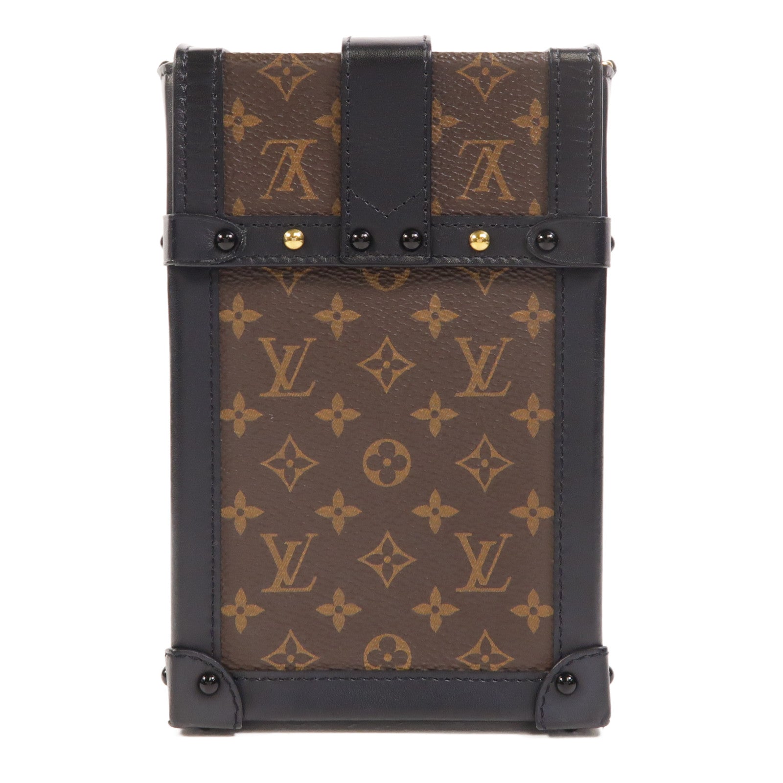 LOUIS VUITTON Monogram Pochette Trunk Vertical金扣鏈帶肩背袋