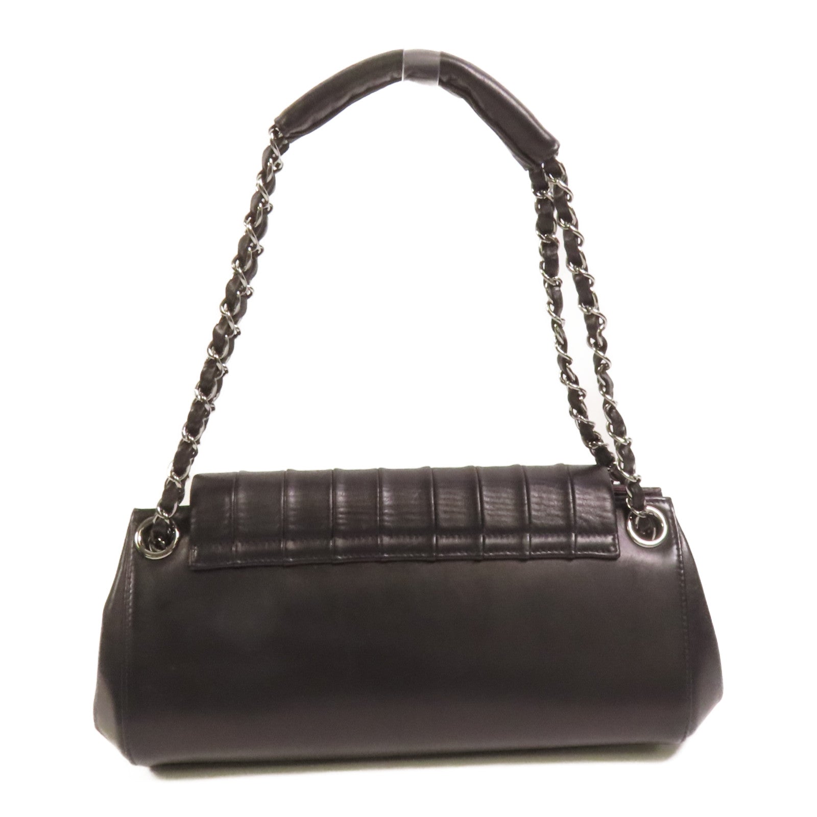 CHANEL 羊皮皮革Shoulder Bag銀扣鏈帶肩背袋