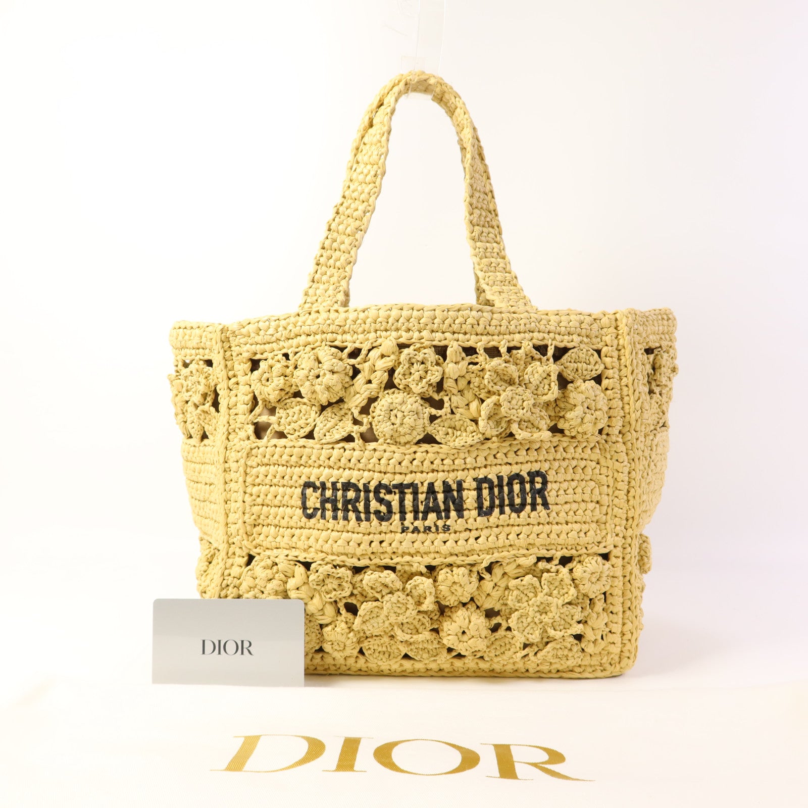 Dior 拉菲草Small Book Tote金扣手挽袋