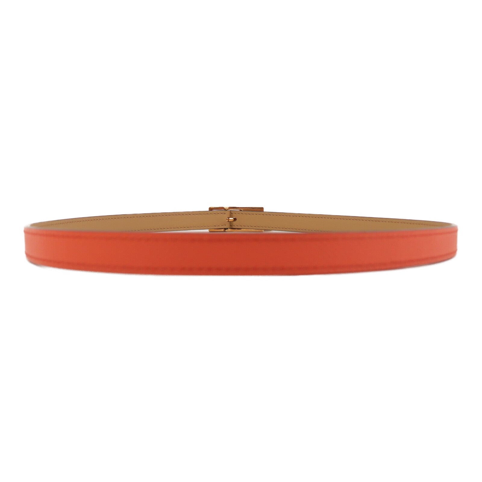 HERMES Swift皮革/Epsom皮革Lucky 15 Belt皮帶Rose Jaipur/Naturel