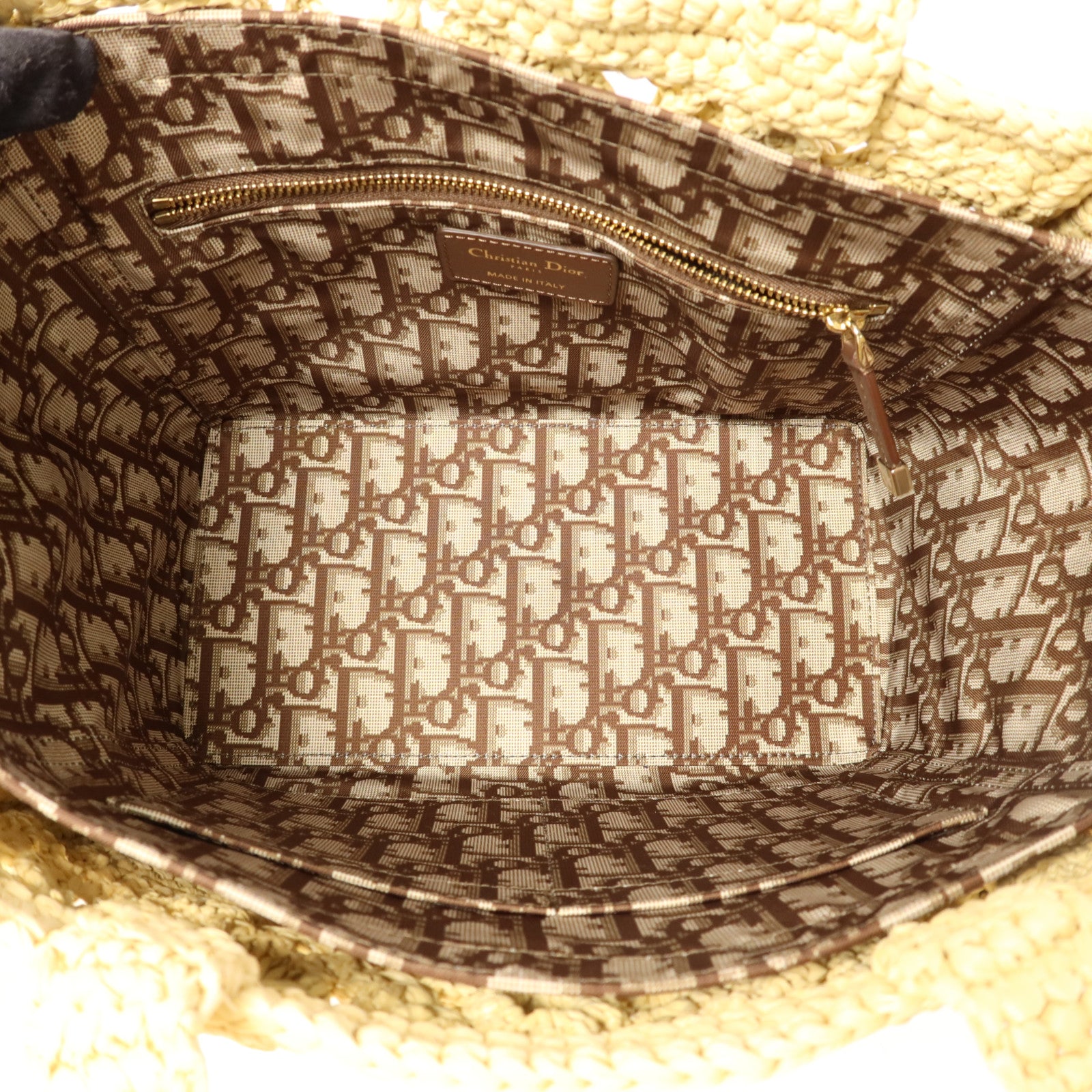 Dior 拉菲草Small Book Tote金扣手挽袋