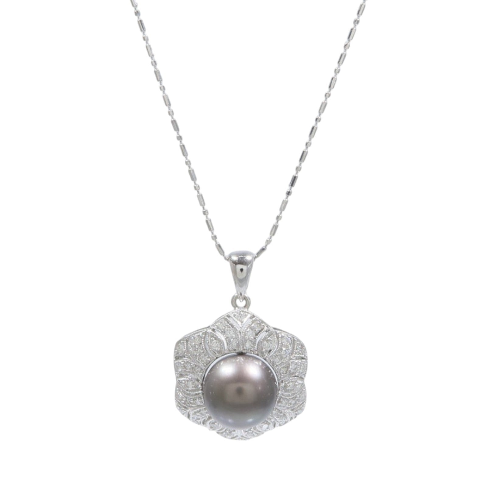 JEWELRY 18K白金Pearl Diamond Necklace珍珠項鍊